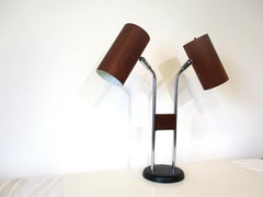 George Kovacs Walnut Veneered Table / Desk Lamp