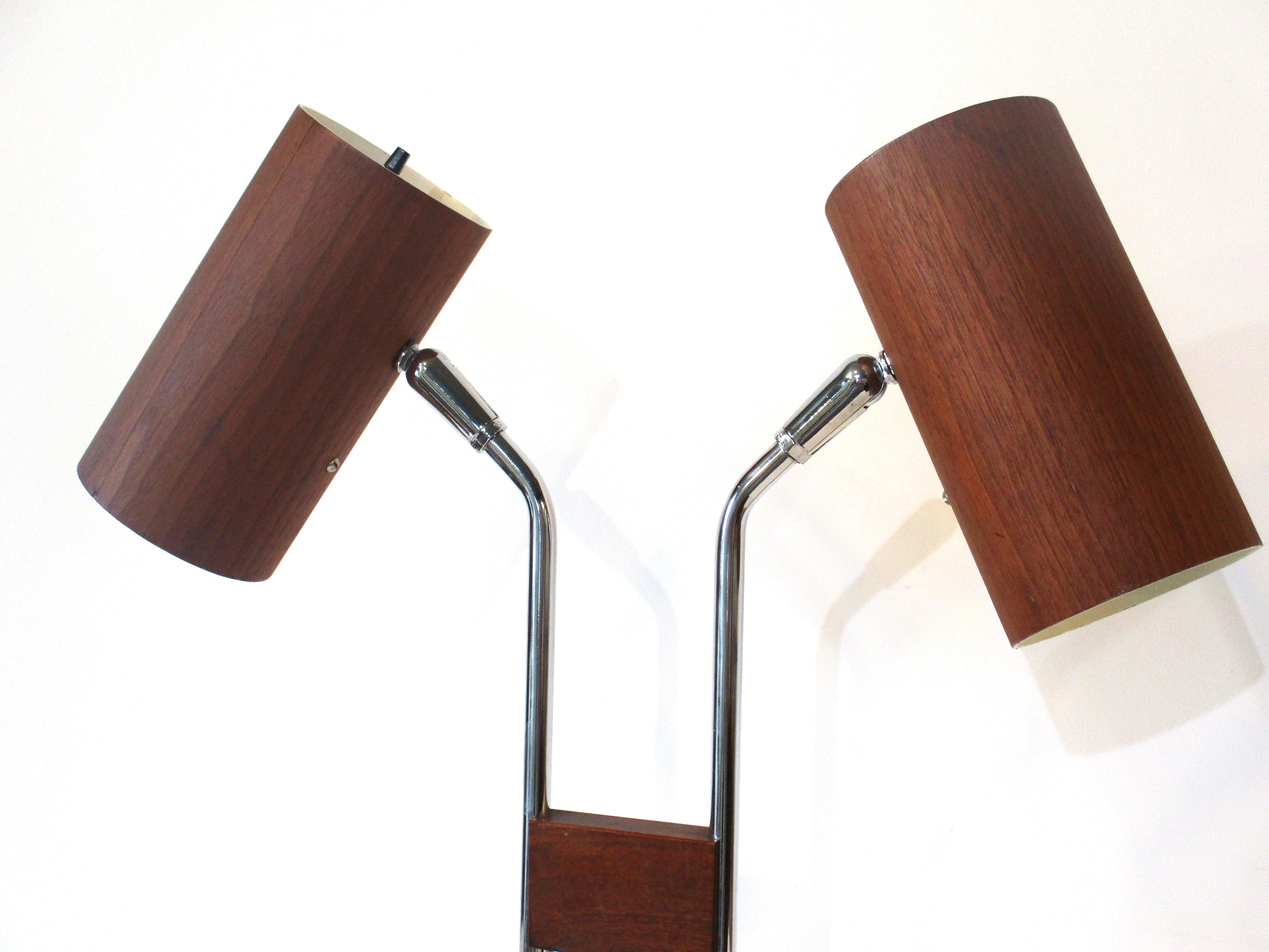 Mid-Century Modern George Kovacs Walnut Veneered Table / Desk Lamp
