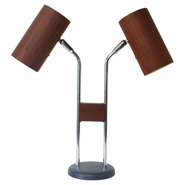 Kovacs Walnut Veneered Table / Desk Lamp For Sale at 1stDibs