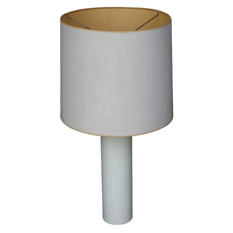 George Kovacs White Leather Table Lamp For Sale