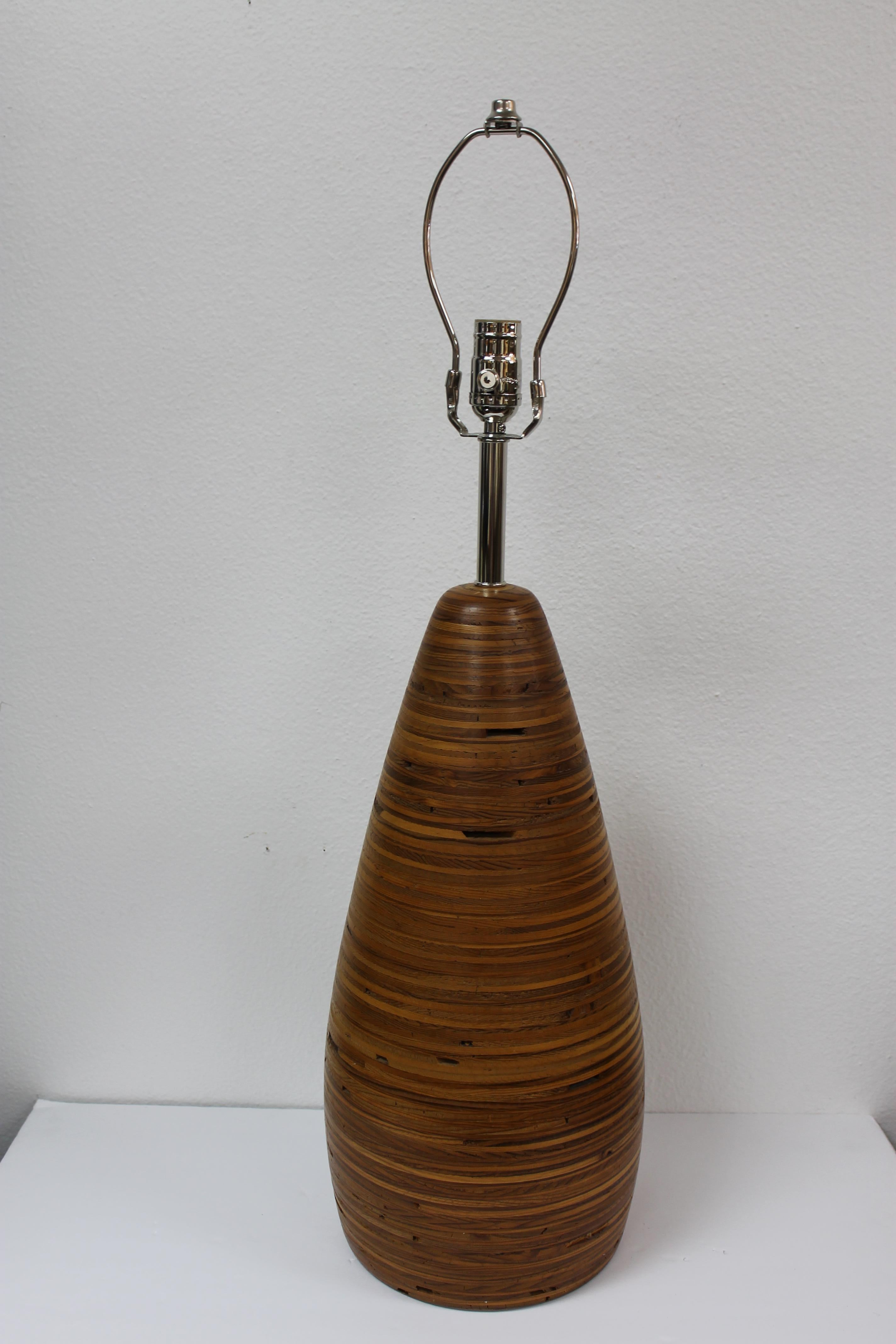 George Kovacs wood lamp. Wood section measures 20.5