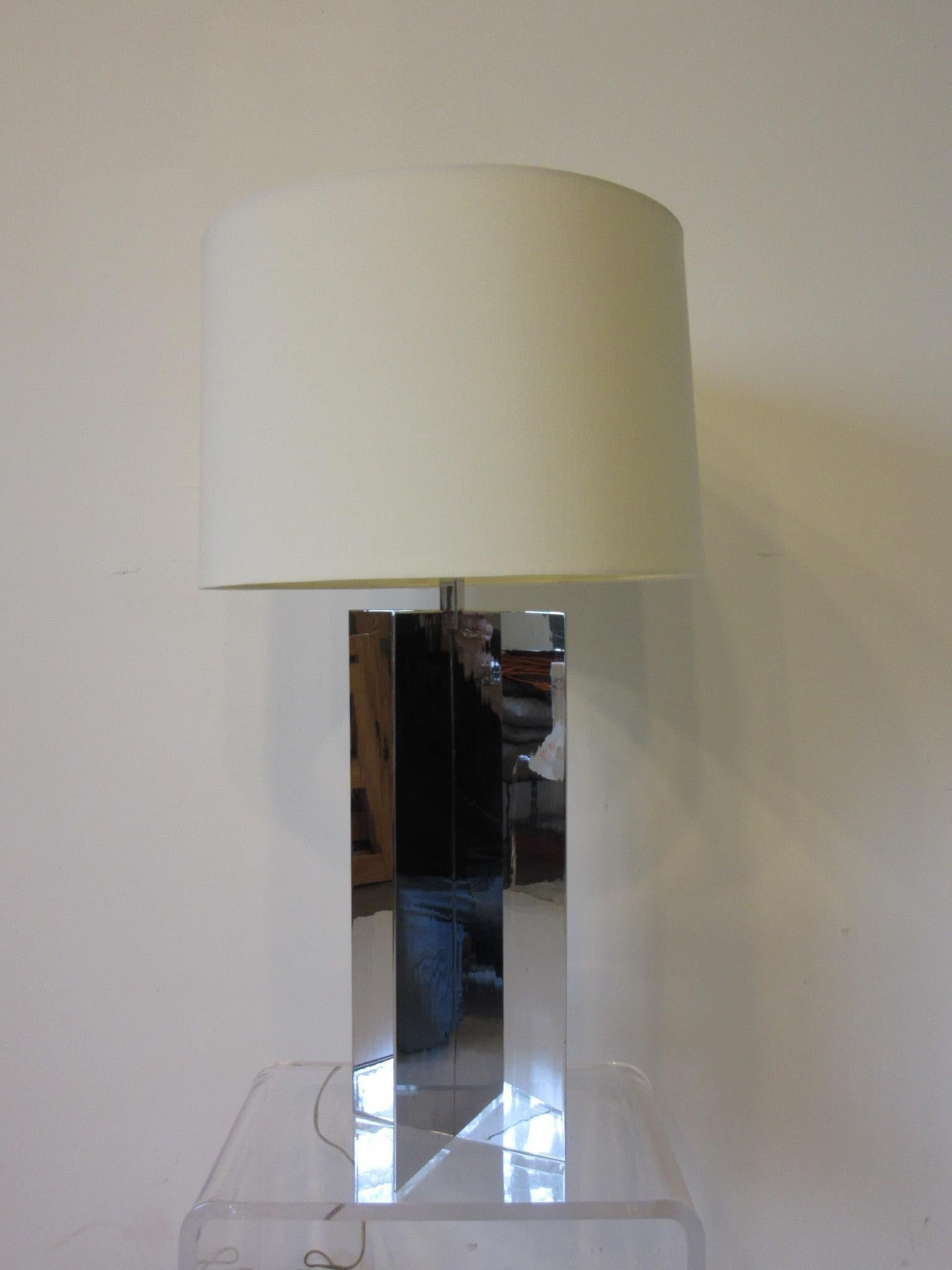 George Kovacs X-Shaped Reflective Polished Table Lamp Model # 1851 1