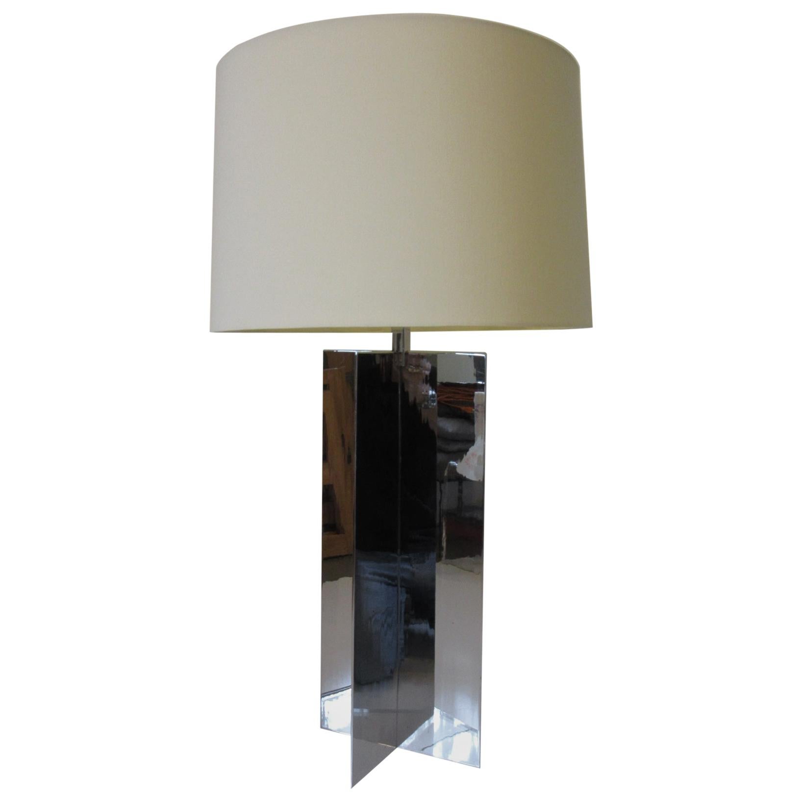 George Kovacs X-Shaped Reflective Polished Table Lamp Model # 1851