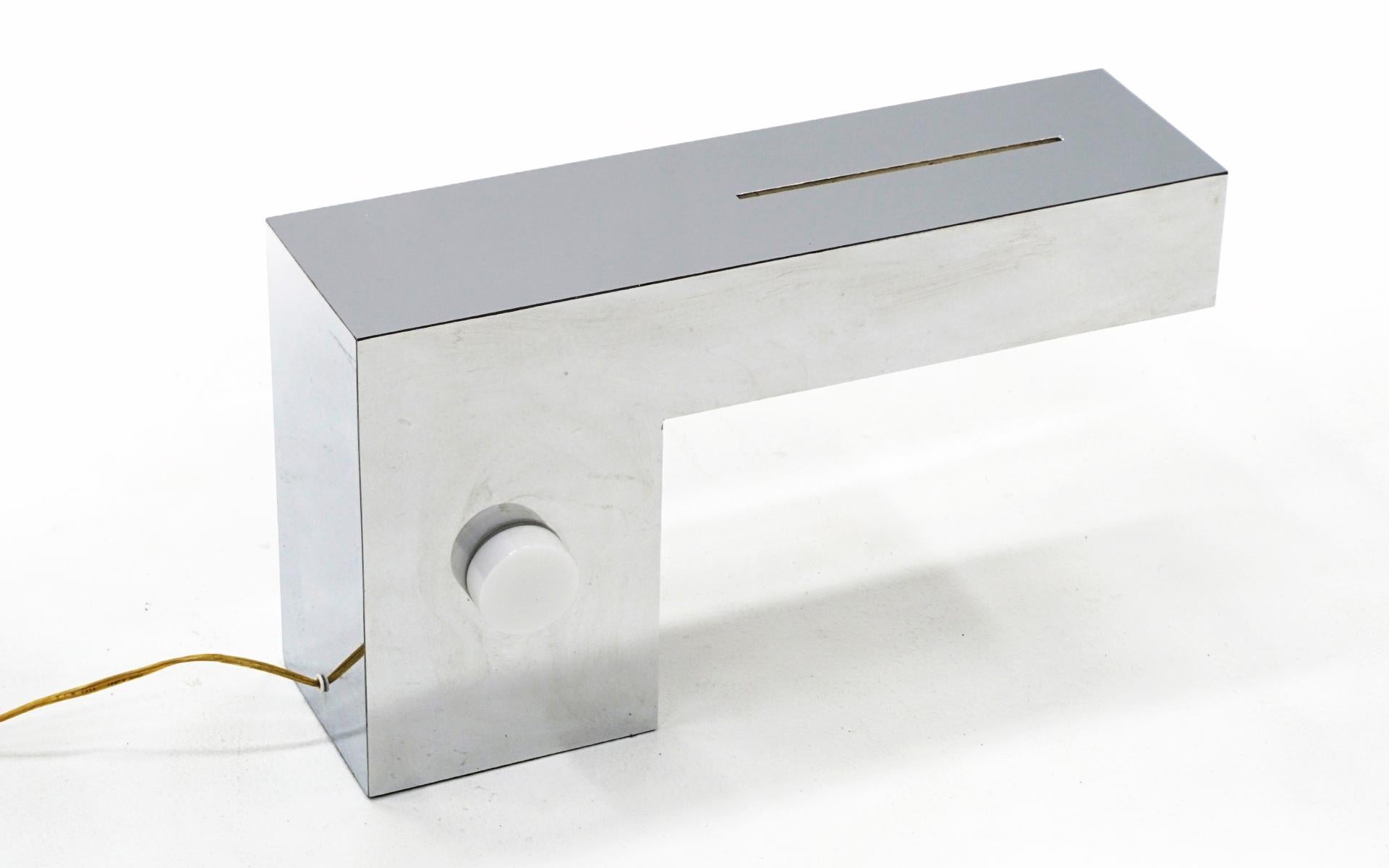 Mid-Century Modern George Kovaks Table / Desk Lamp, Chrome, Right Angle Cantilever Design, Works