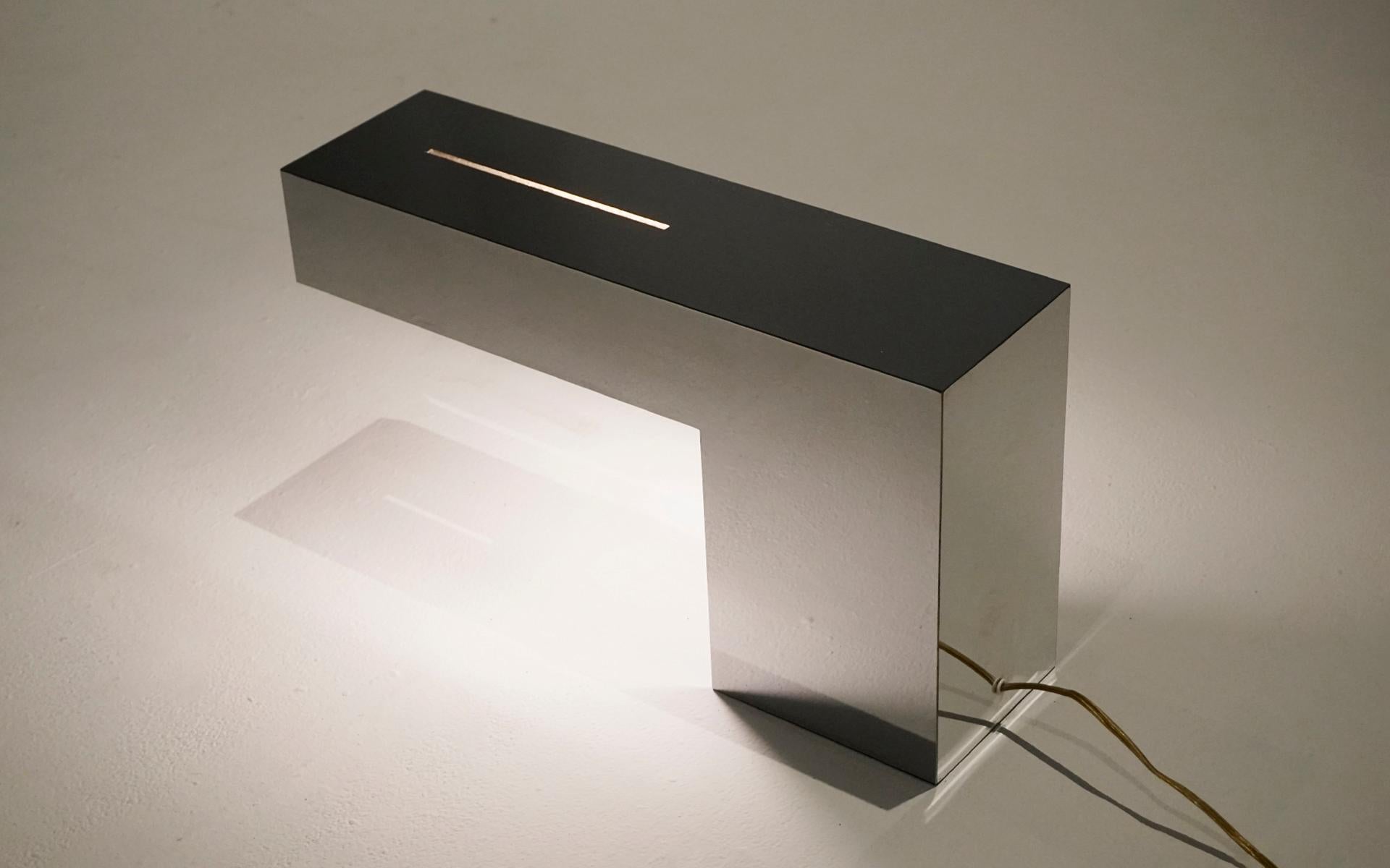 George Kovaks Table / Desk Lamp, Chrome, Right Angle Cantilever Design, Works 1