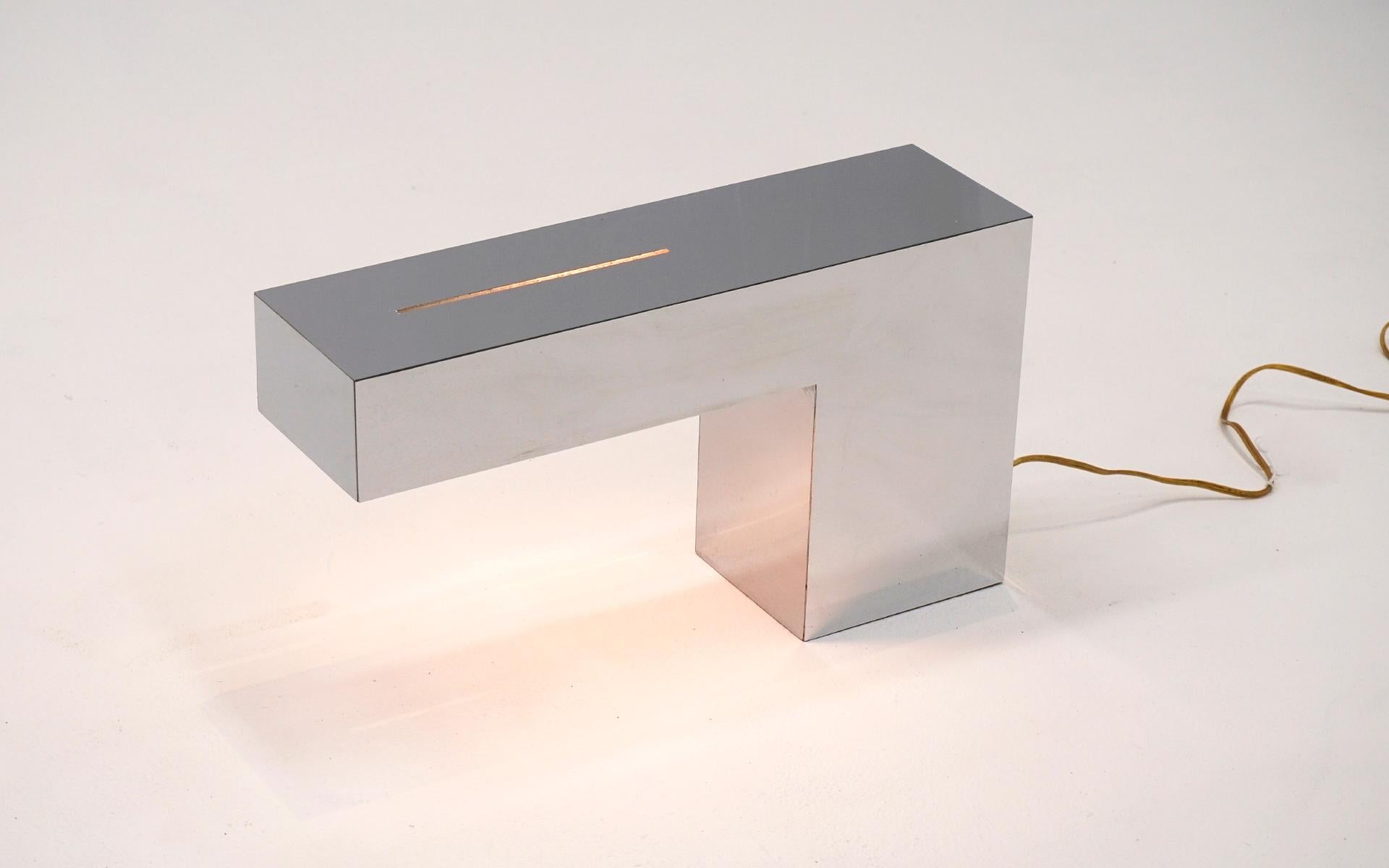 George Kovaks Table / Desk Lamp, Chrome, Right Angle Cantilever Design, Works 3