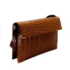 George Kuc Paris Chestnut Crocodile Handbag