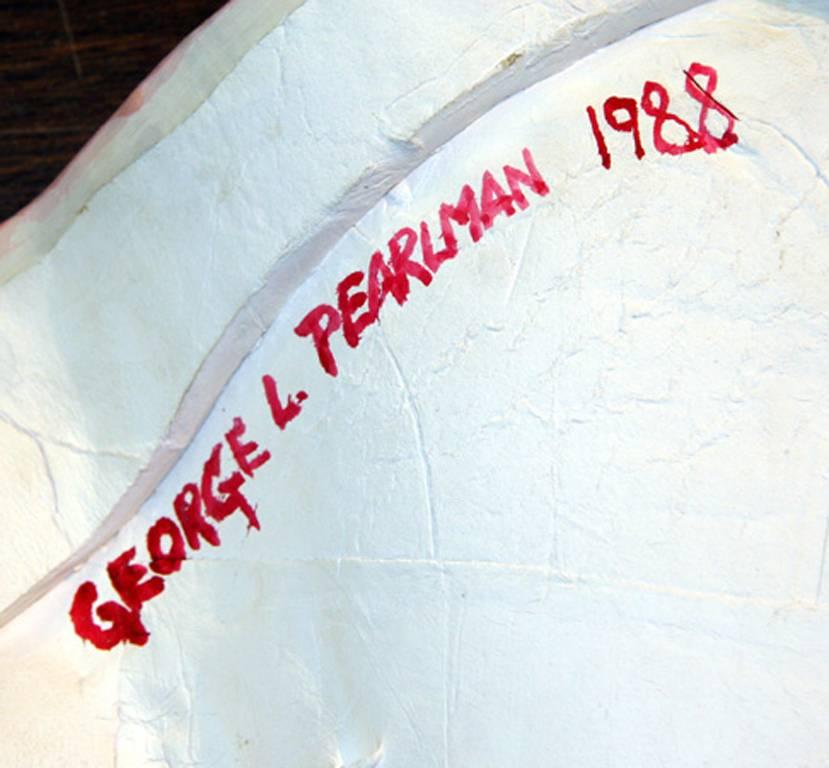 Südwest-Szene, bemalte und glasierte Keramik-Wandkunst – Sculpture von George L. Pearlman