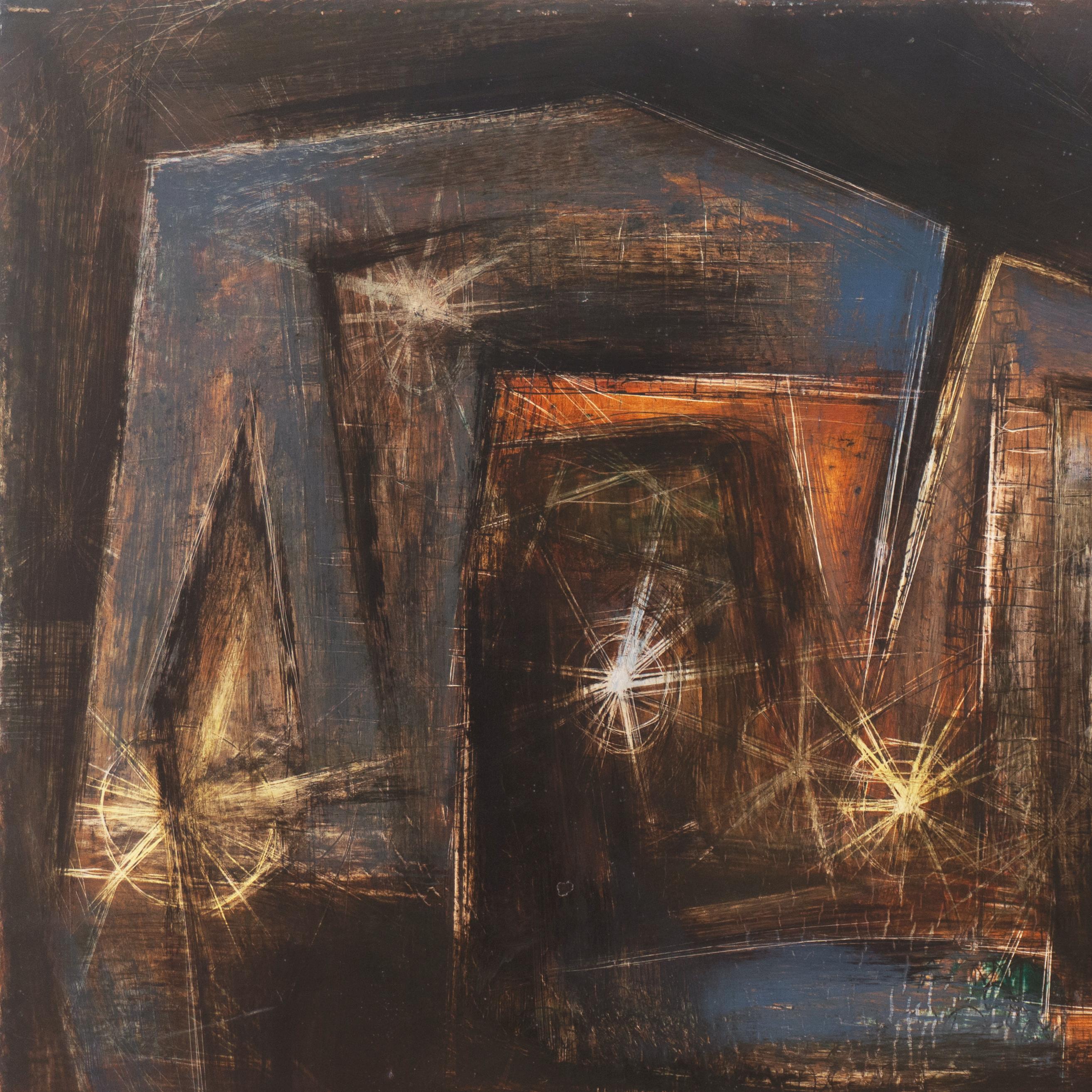 'Fireflies', Art Institute of Chicago, San Francisco Art Association, Seattle - Black Abstract Painting by George Laisner