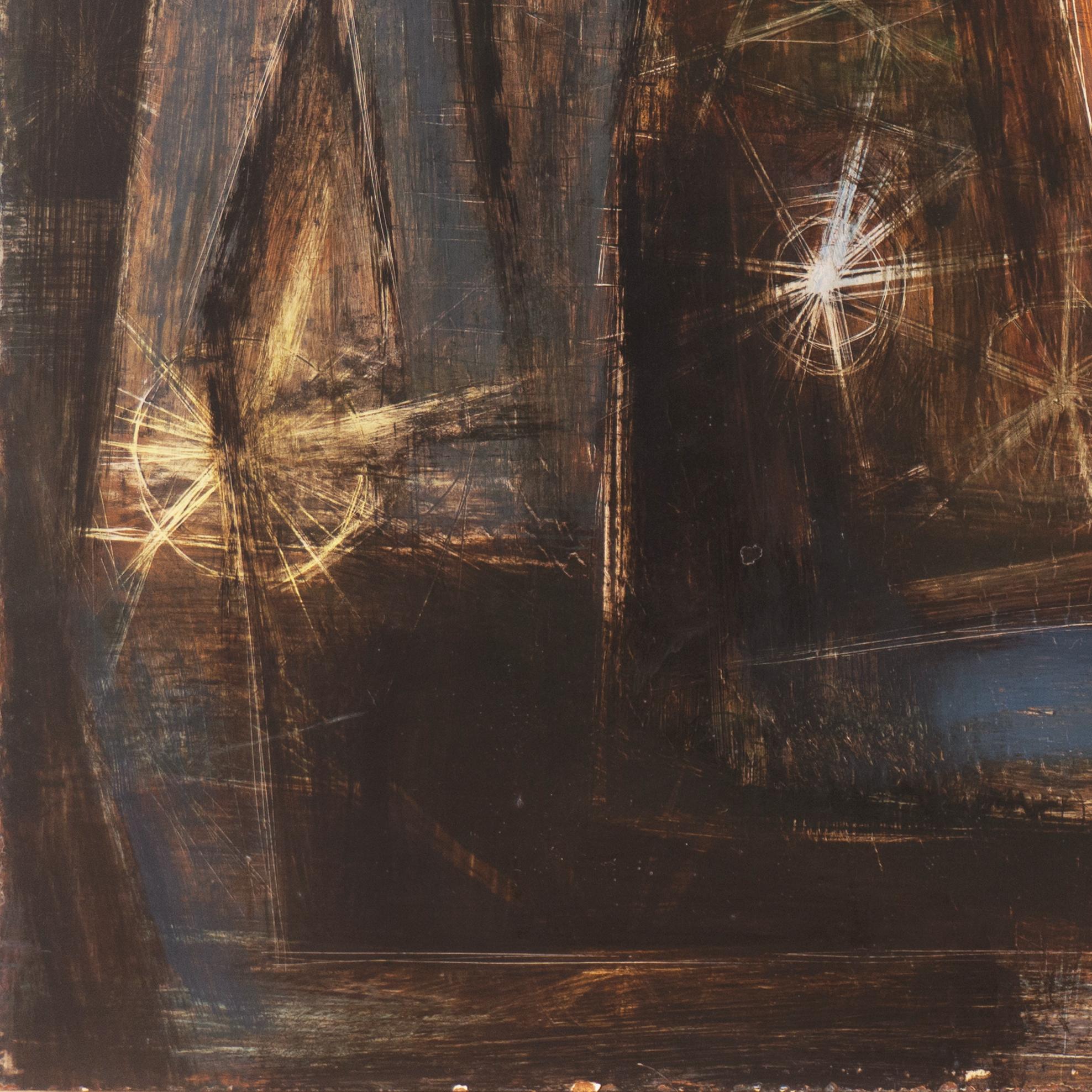 Signed upper right, 'Laisner' for George Laisner (American, 1914-1984), titled, verso, 'Fireflies', and painted circa 1955. 

Born in Czechoslovakia, Laisner first studied at the University of Chicago and, subsequently, at the Art Institute of