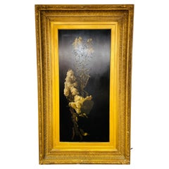 Antique George Lambdin, 19th Century Oil on Board of "Milk Weed" in Gilt Frame