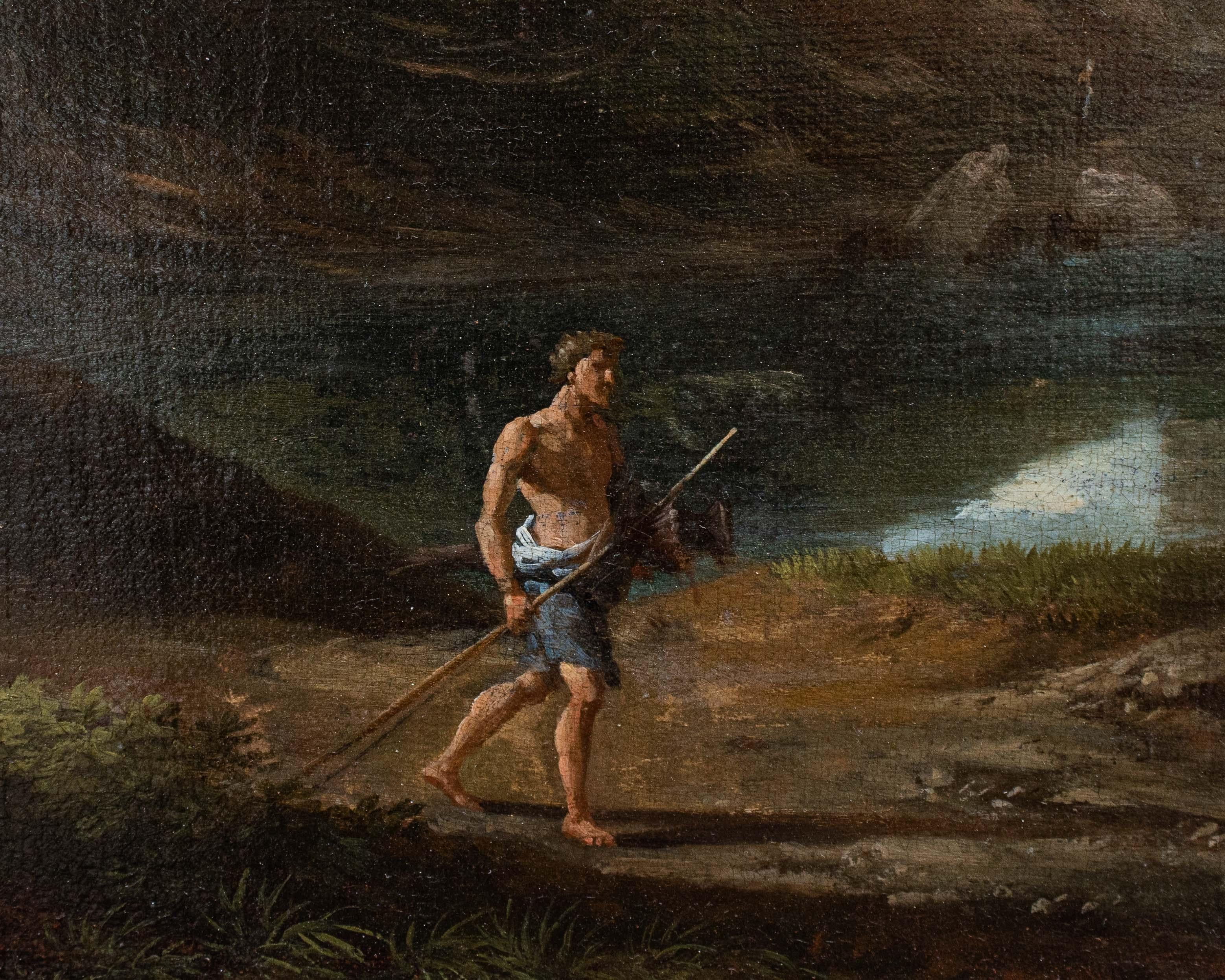 Peinture à l'huile sur toile de George Lambert du 18ème siècle représentant un paysage bucolique en vente 5