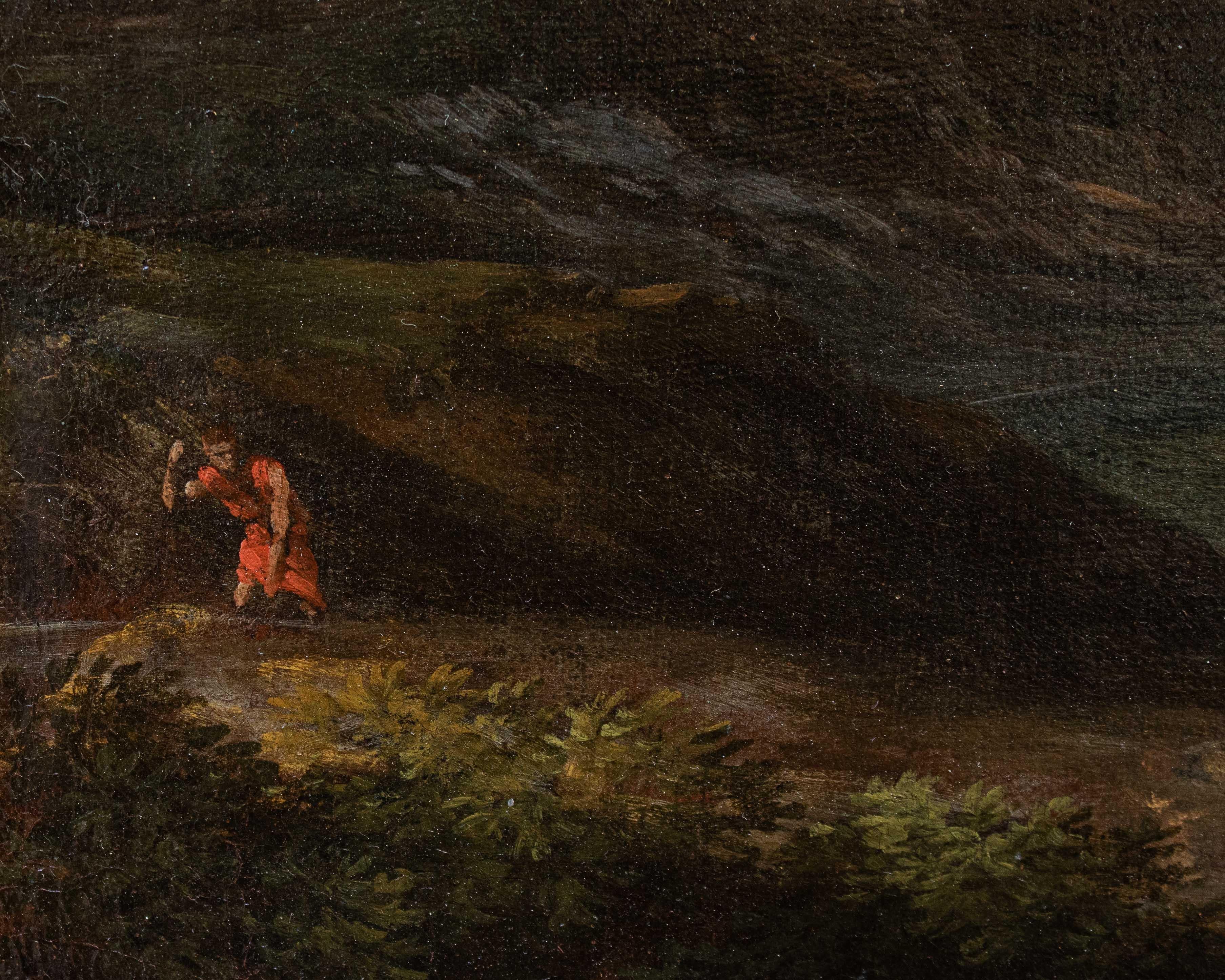 Peinture à l'huile sur toile de George Lambert du 18ème siècle représentant un paysage bucolique en vente 6