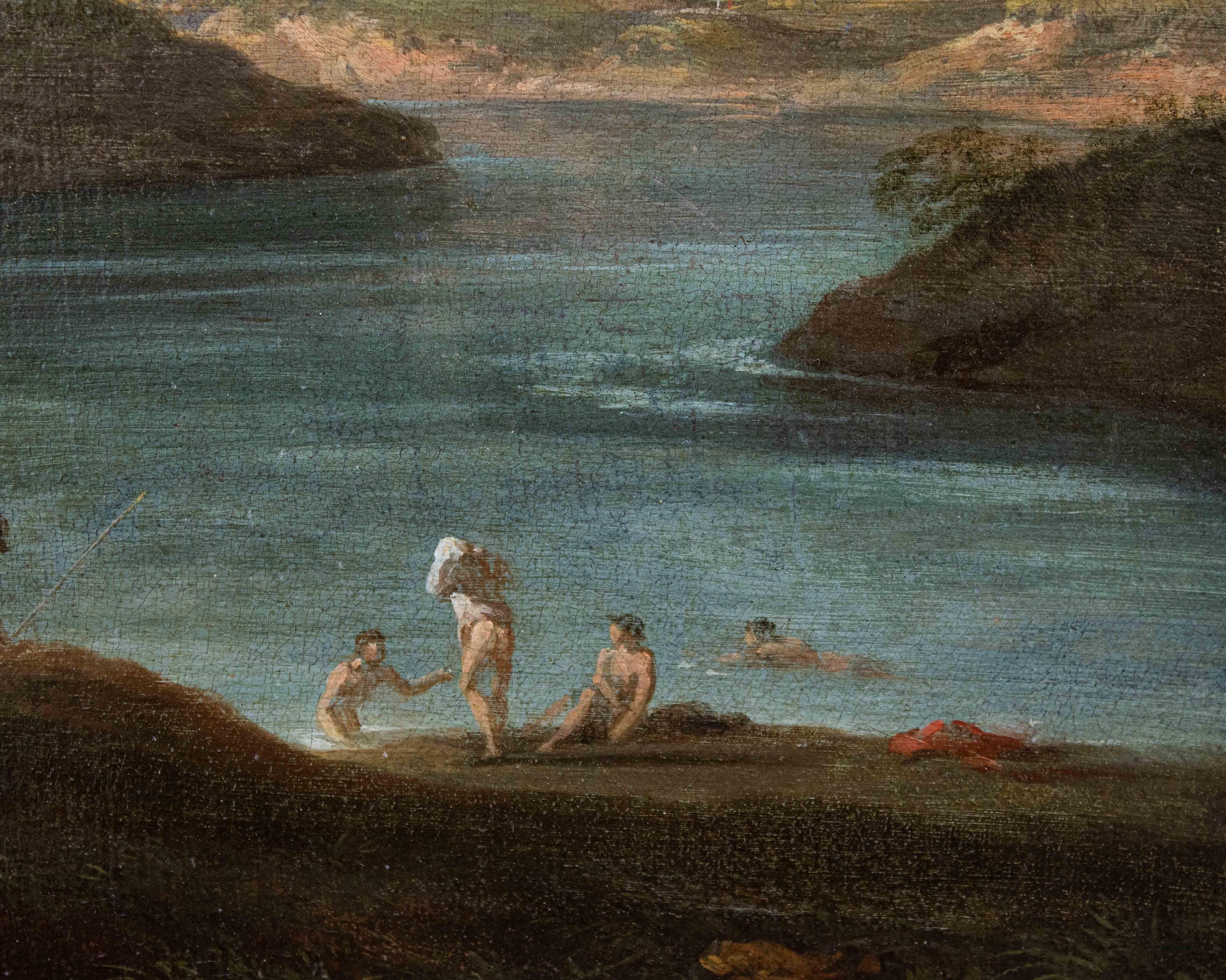 Peinture à l'huile sur toile de George Lambert du 18ème siècle représentant un paysage bucolique en vente 8