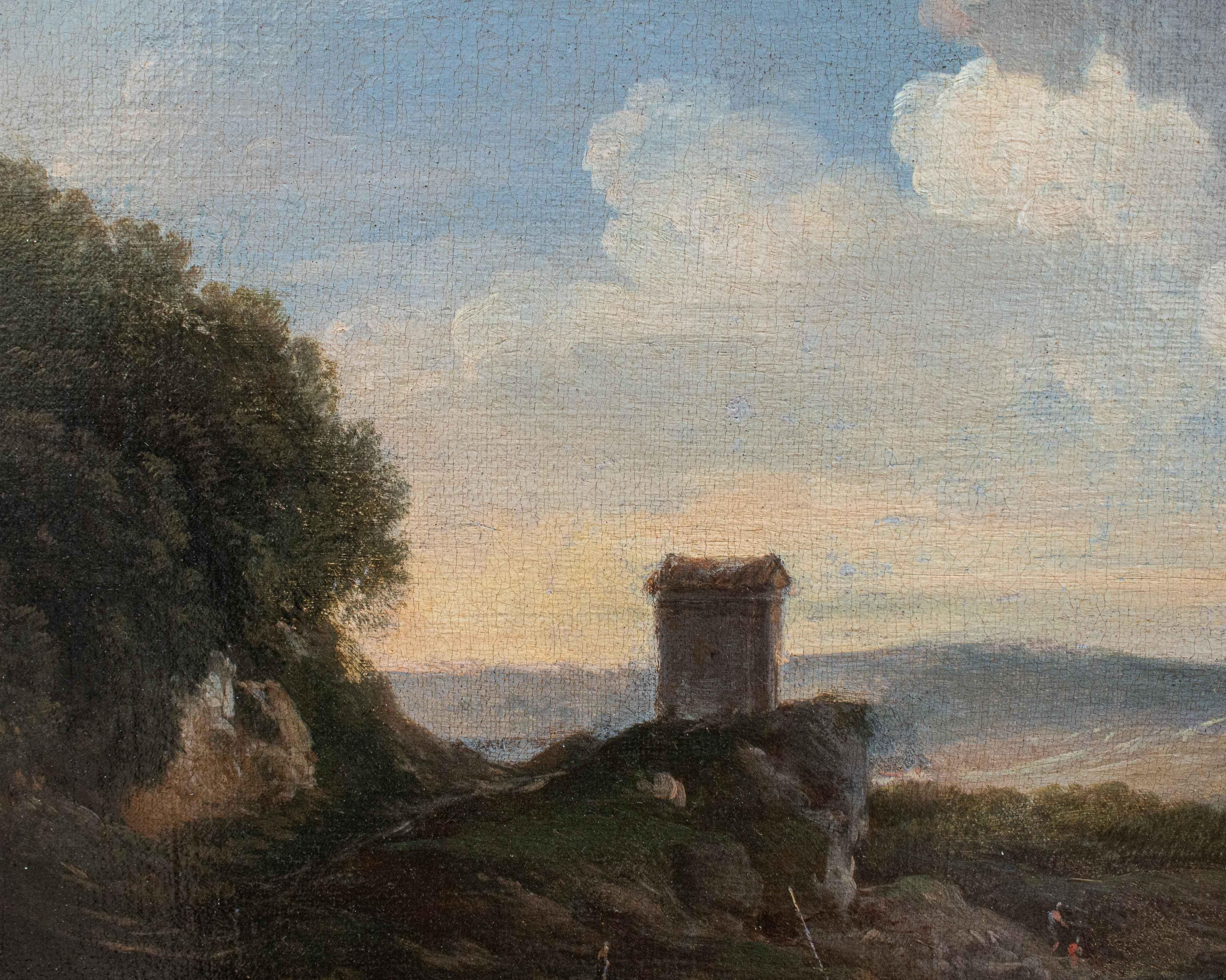 Peinture à l'huile sur toile de George Lambert du 18ème siècle représentant un paysage bucolique en vente 11