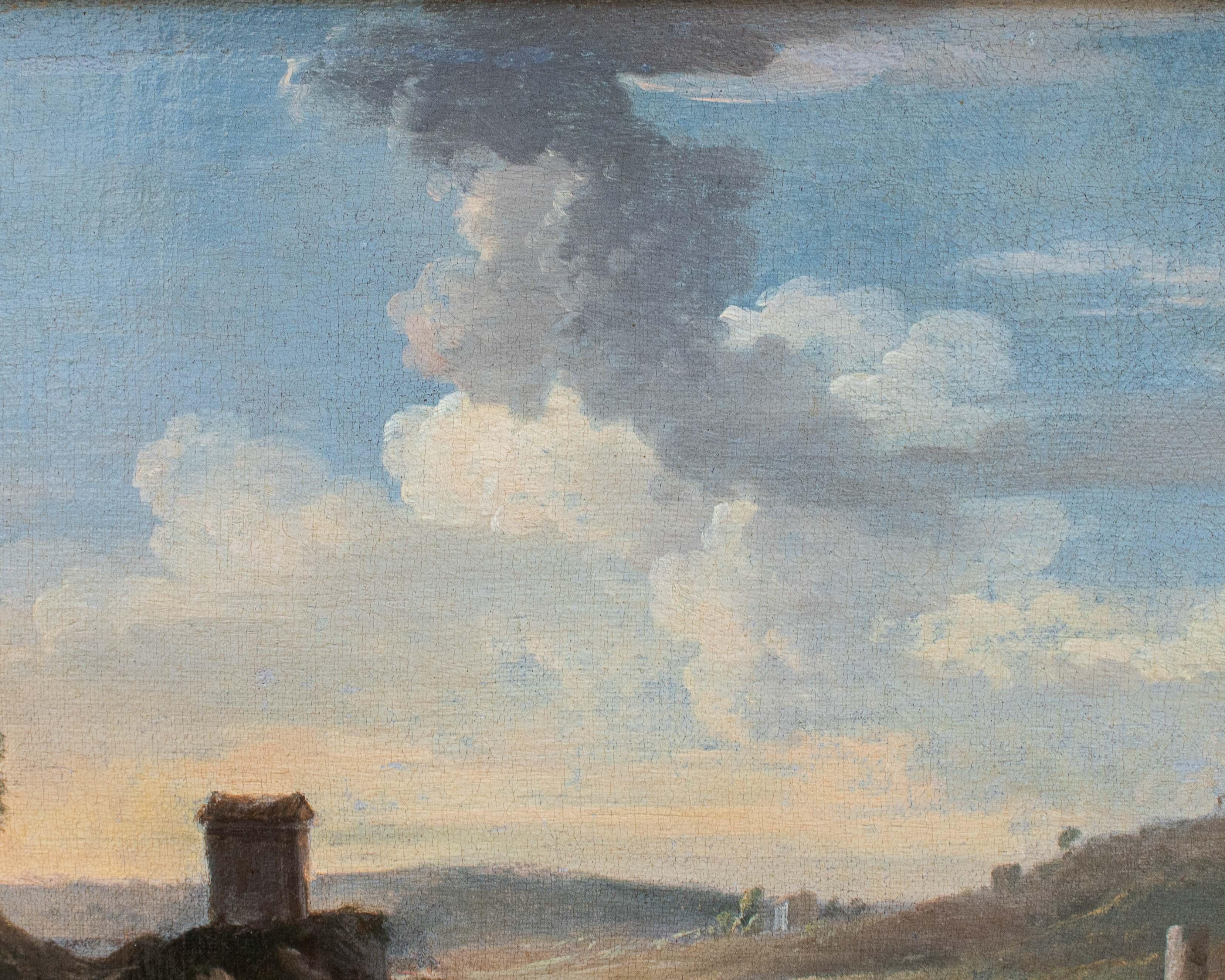 Peinture à l'huile sur toile de George Lambert du 18ème siècle représentant un paysage bucolique en vente 12