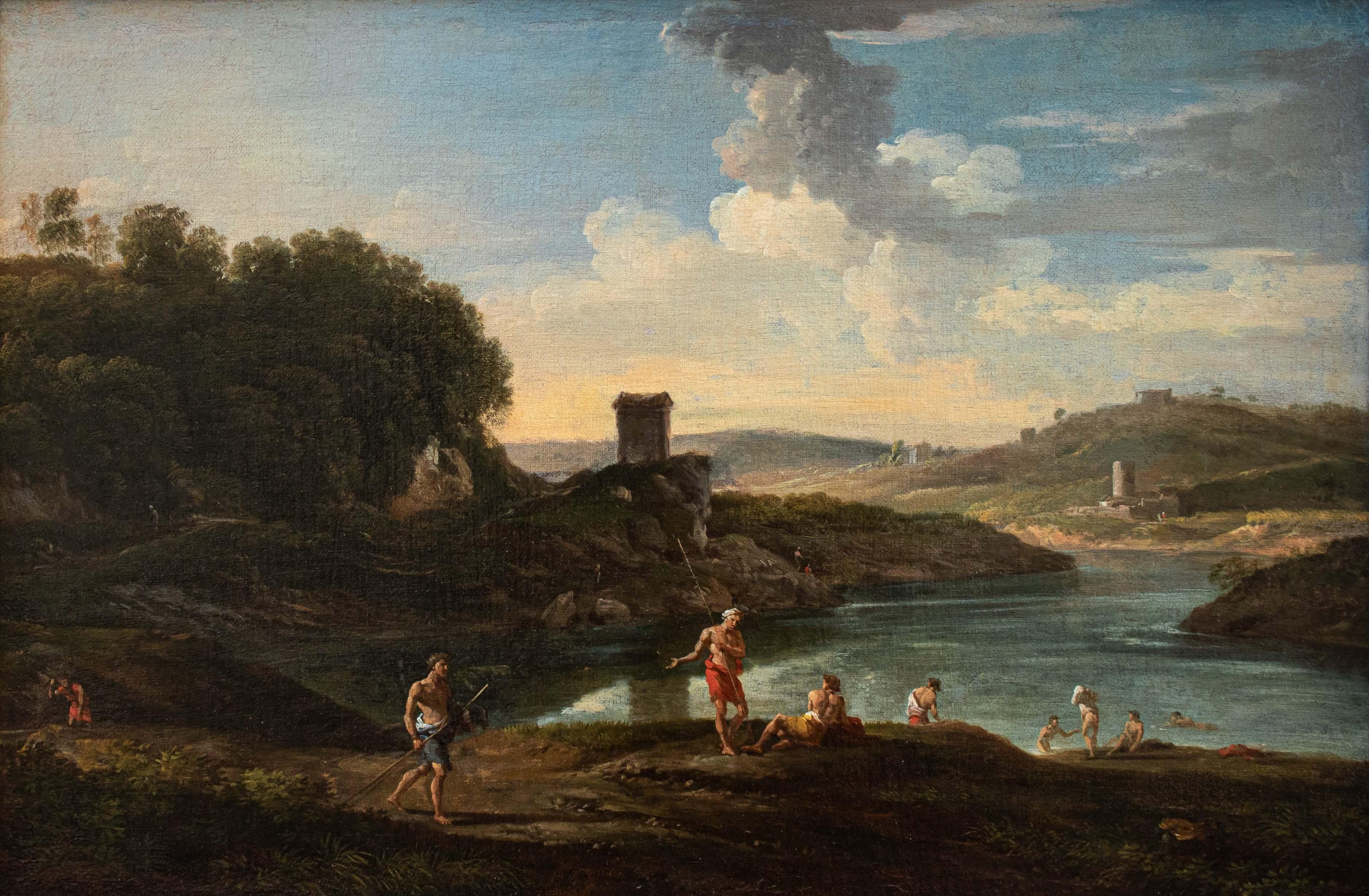 George Lambert (1700 - 1765)

Bucolic landscape with characters

Measures: Oil on canvas, 50 x 74 cm

Frame 59 x 84 cm

George Lambert with Richard Wilson is recognized as one of the greatest interpreters of English landscape painting.