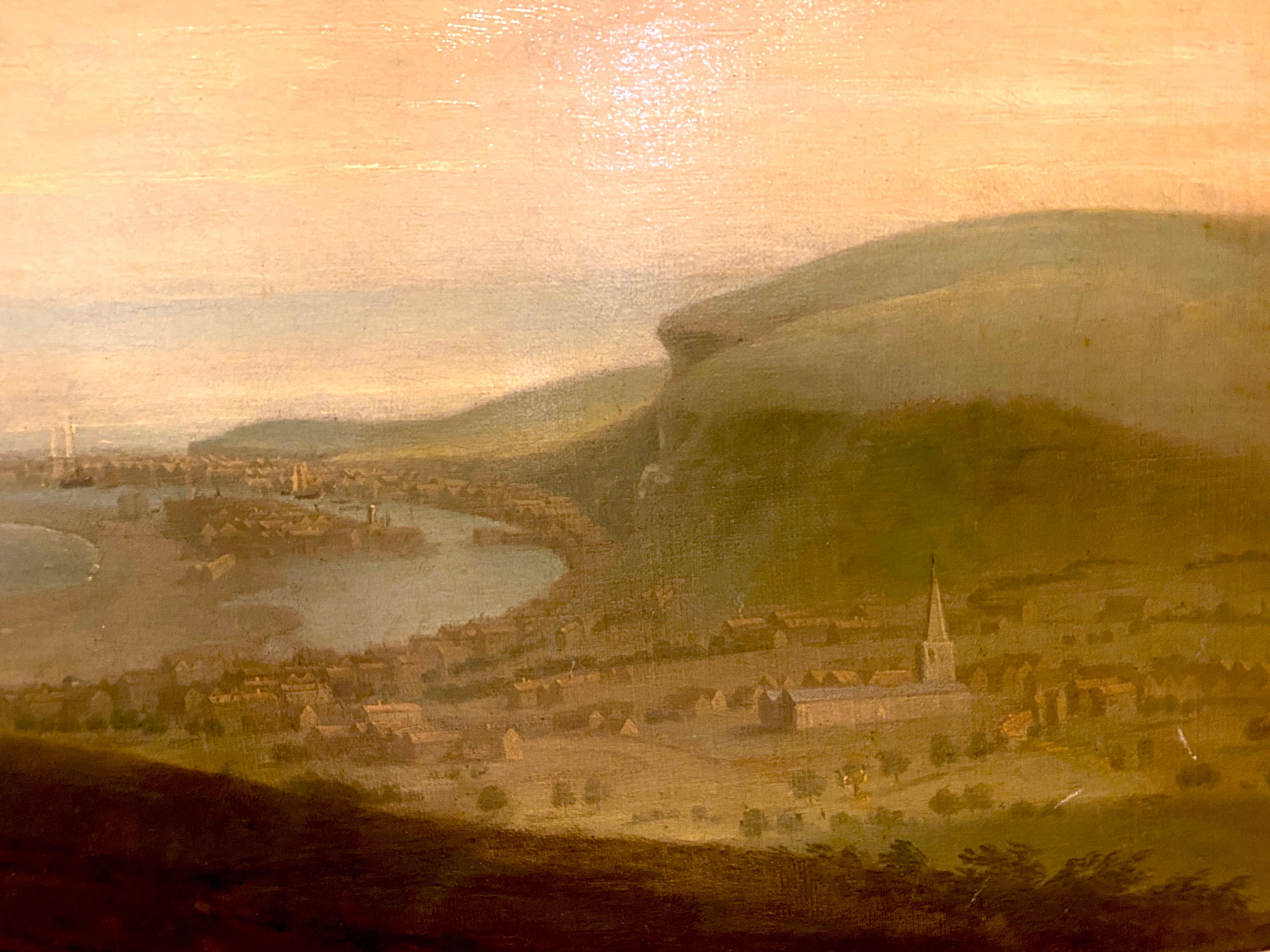 George LAMBERT (1700-1765, English)
A View of Dover Castle & Bay
1738
Oil on canvas
Signed & dated “G. Lambert, 1738” at lower centre
Old paper gallery label on stretcher verso
Dimensions H 19 x W 53 inches
Framed in a giltwood frame H 22.5 x 56