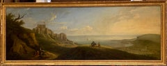 Breathtaking 18th Century Oil Painting Landscape - View of Dover Castle & Bay