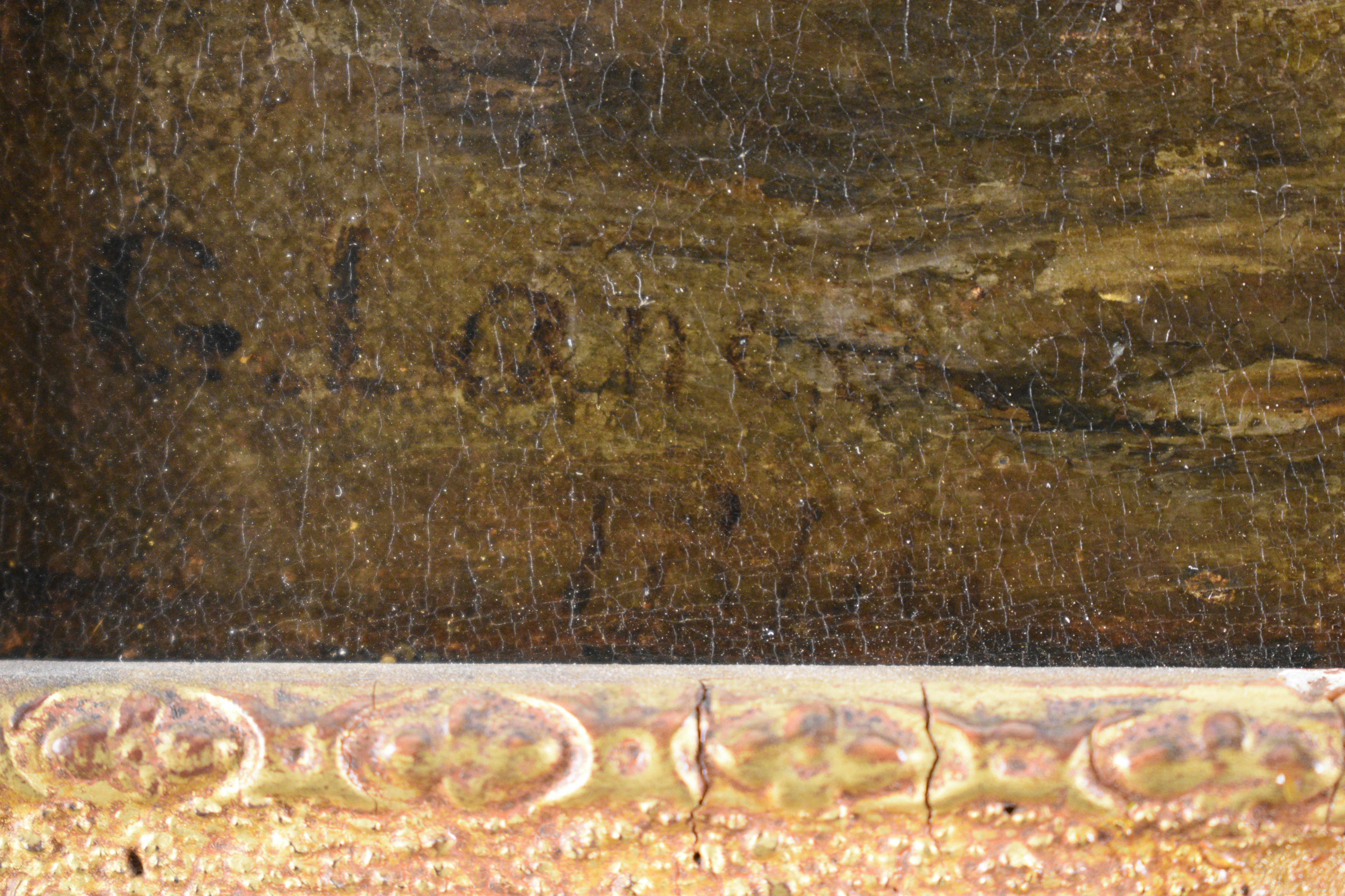 Natura morta britannica con peperoni, melone e uva - Painting di George Lance