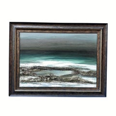 Oil on canvas “Beach at dusk”, Ronald, after Georges Laporte, France