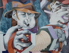 George Large, Street Musicians, Cubist art