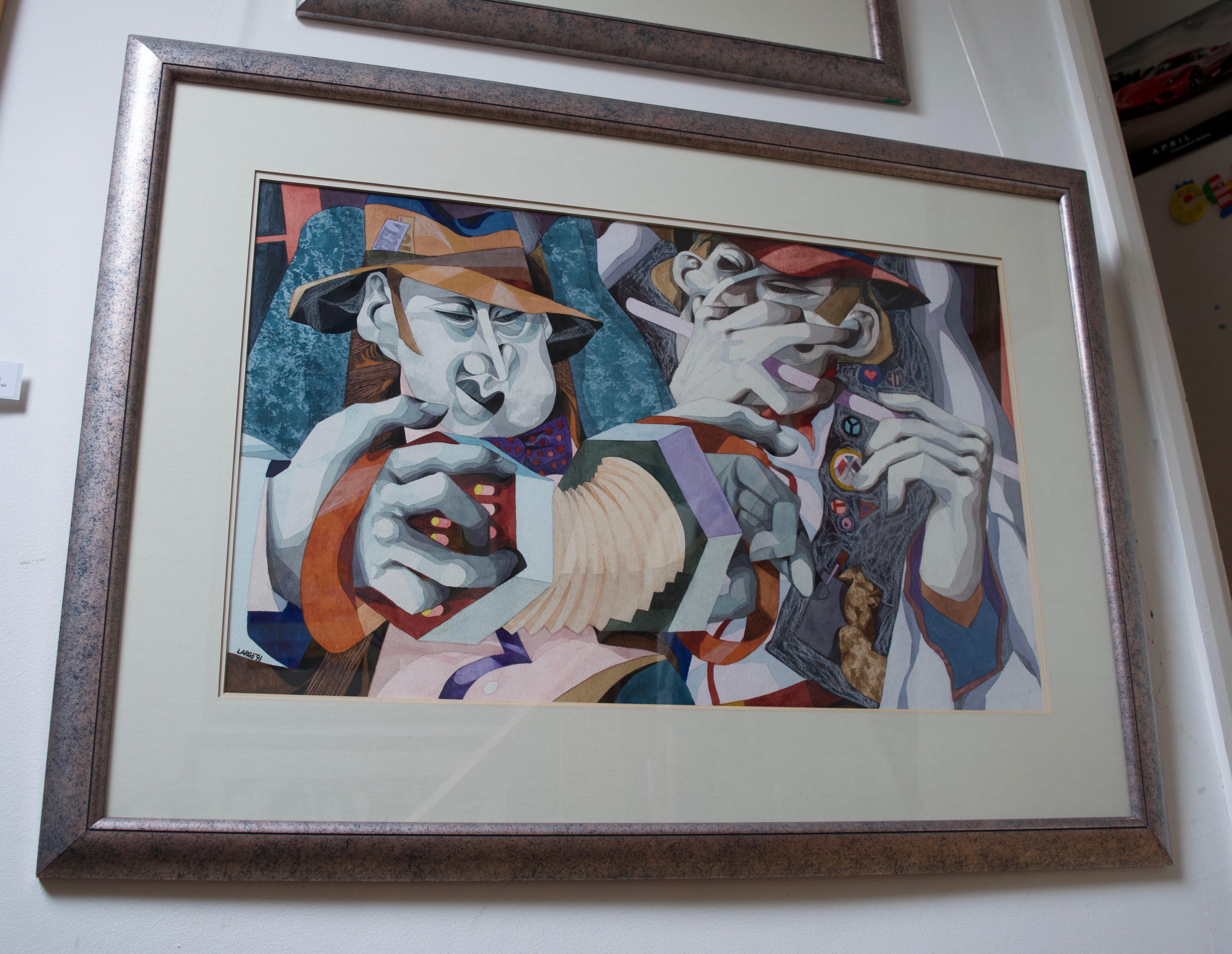 George Large, Street Musicians, Cubist art For Sale 2