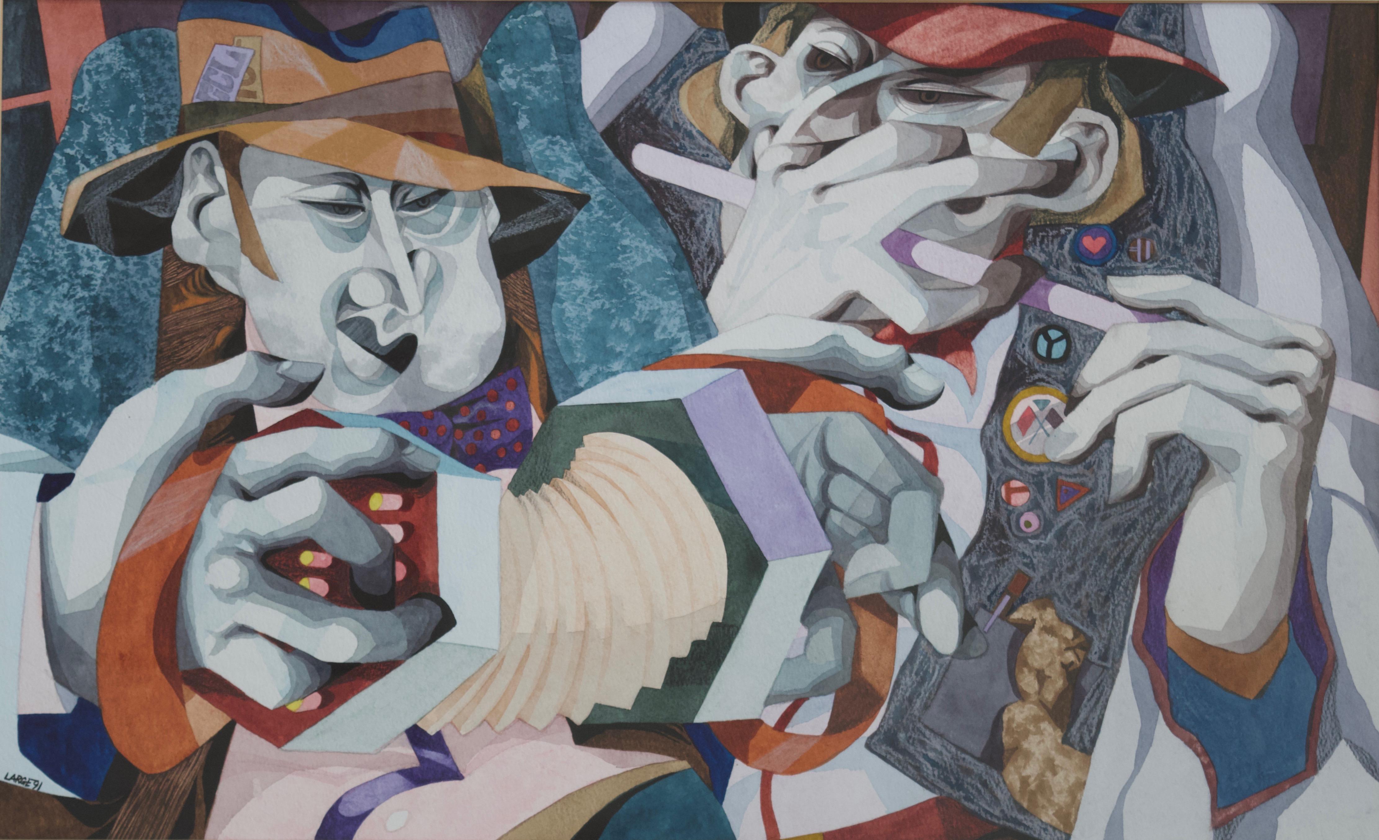 George Large, Street Musicians, Cubist art