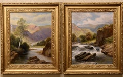 Antique Oil Painting by George Law Beetholme "Highland River Scenes"