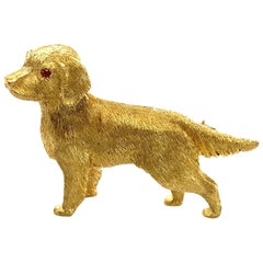 George Lederman 18 Karat Yellow Gold Labrador Retriever Brooch
