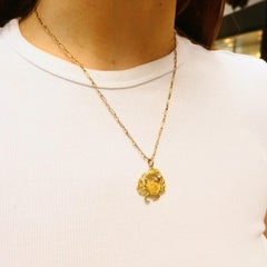 George Lederman 18k Gold Diamond Cancer Crab Pendant Necklace