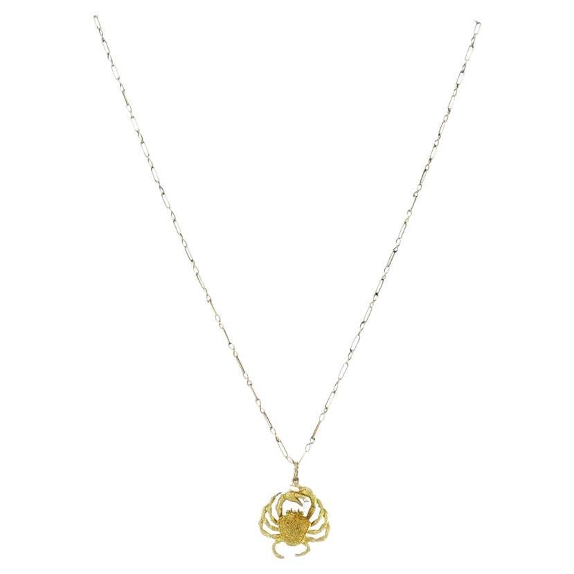 George Lederman - Collana con ciondolo a forma di granchio con diamante in oro 18 carati