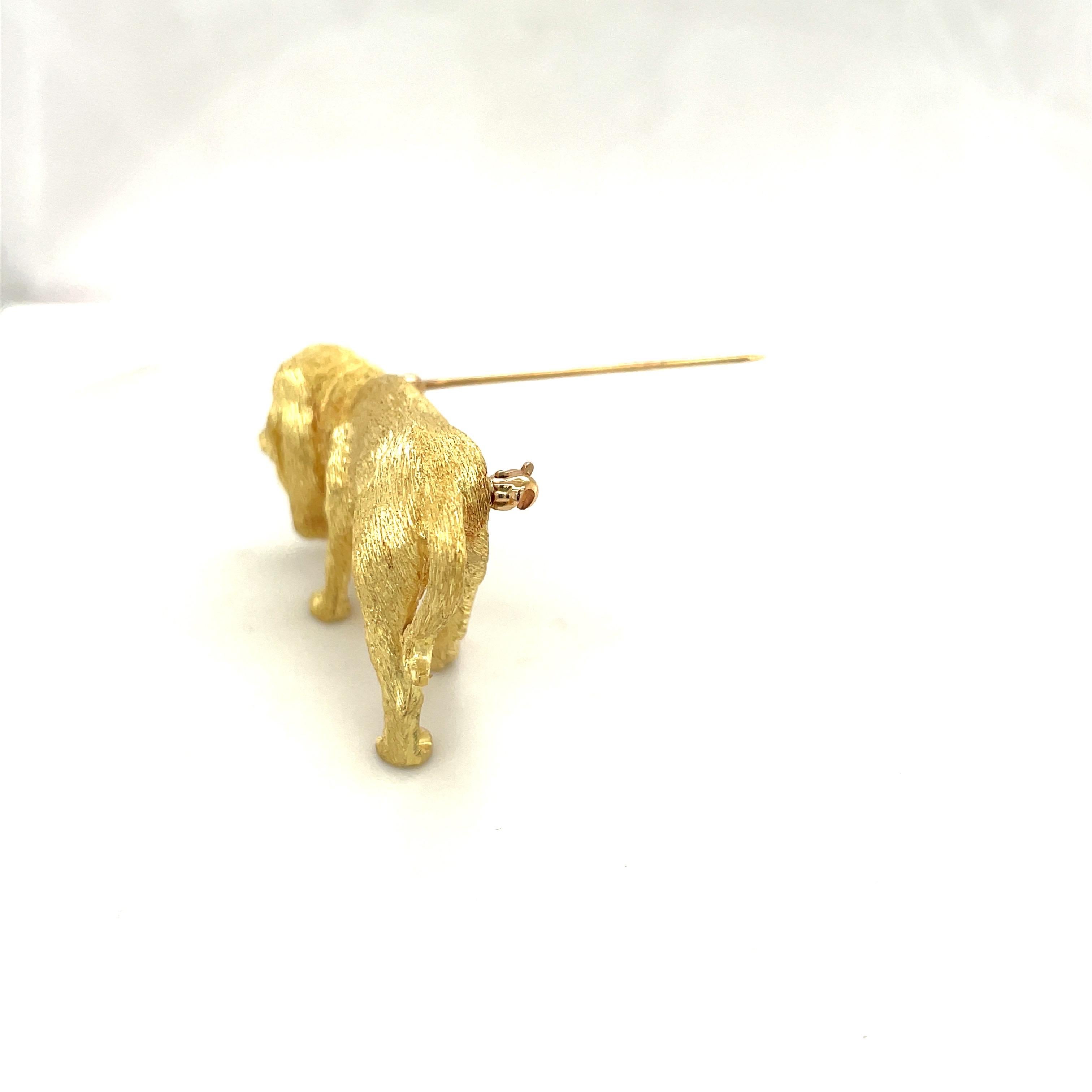 Contemporary George Lederman 18KT Yellow Gold Bloodhound Brooch