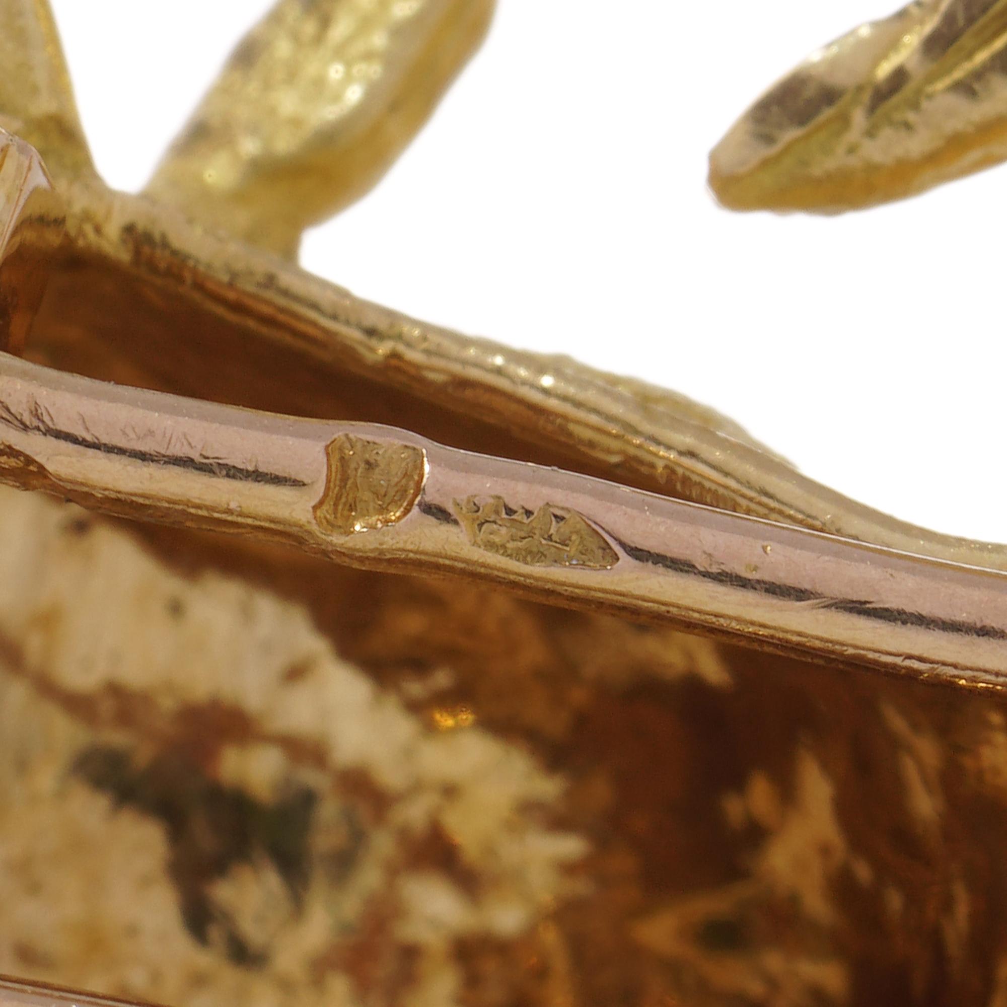 George Lederman vintage 18kt. yellow gold baby bull brooch. For Sale 2
