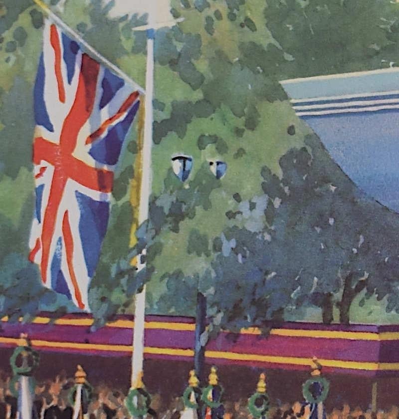 Victory Procession Down the Mall, 1946, lithograph by George Leech For Sale 1