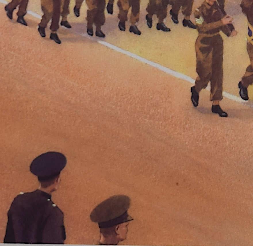 Victory Procession Down the Mall, 1946, lithograph by George Leech For Sale 4