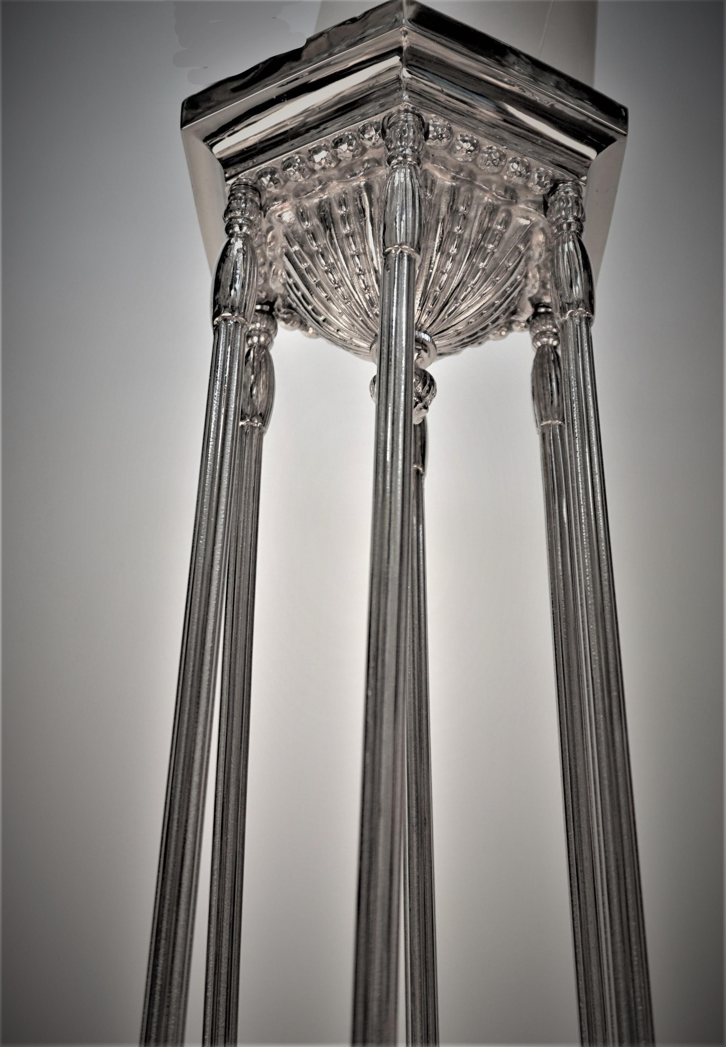 Early 20th Century George Leleu 1920's Art Deco Chandelier