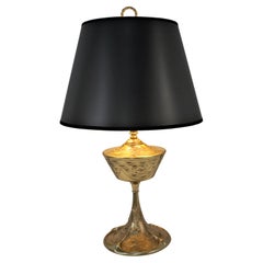 George Leleu Art Nouveau Electrified Bronze Oil Lamp