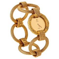 George L'Enfant 1970 Paris for Rolex SA Braided Bracelet Watch 18Kt Yellow Gold