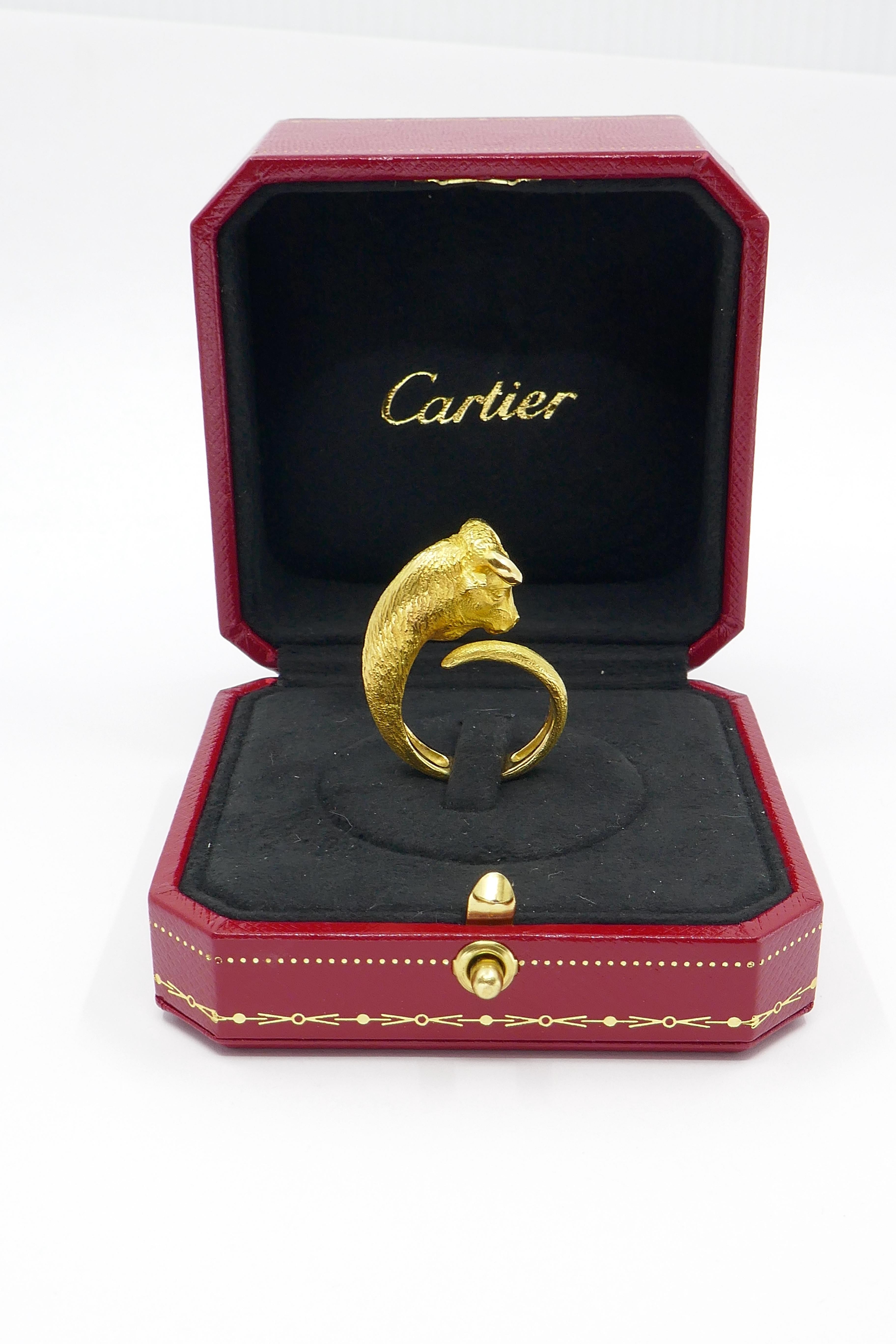 George L'Enfant for Cartier 18k Gold Taurus Bull Ring For Sale 3