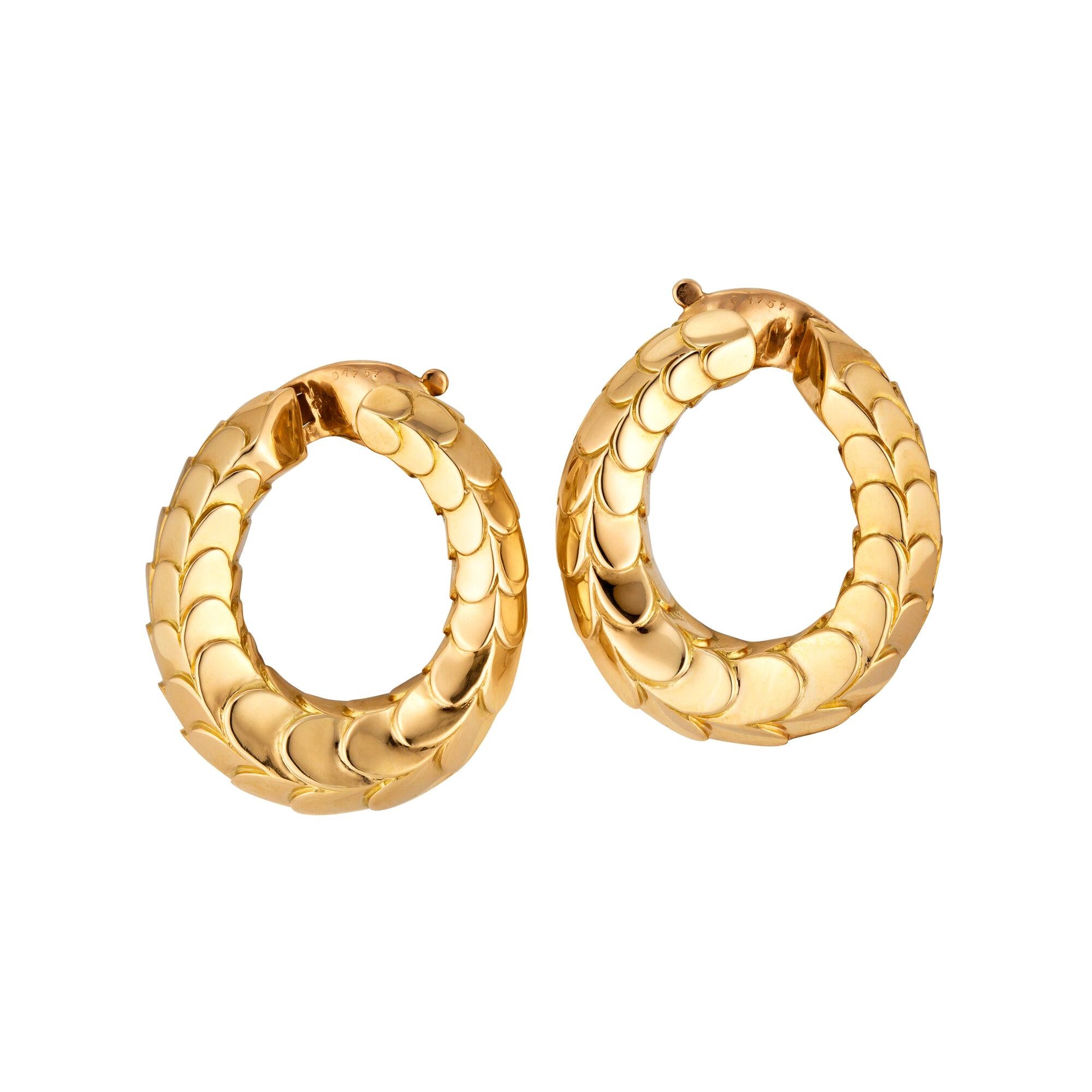 George L'Enfant for Cartier Paris Vintage Gold Clip Hoop Earrings