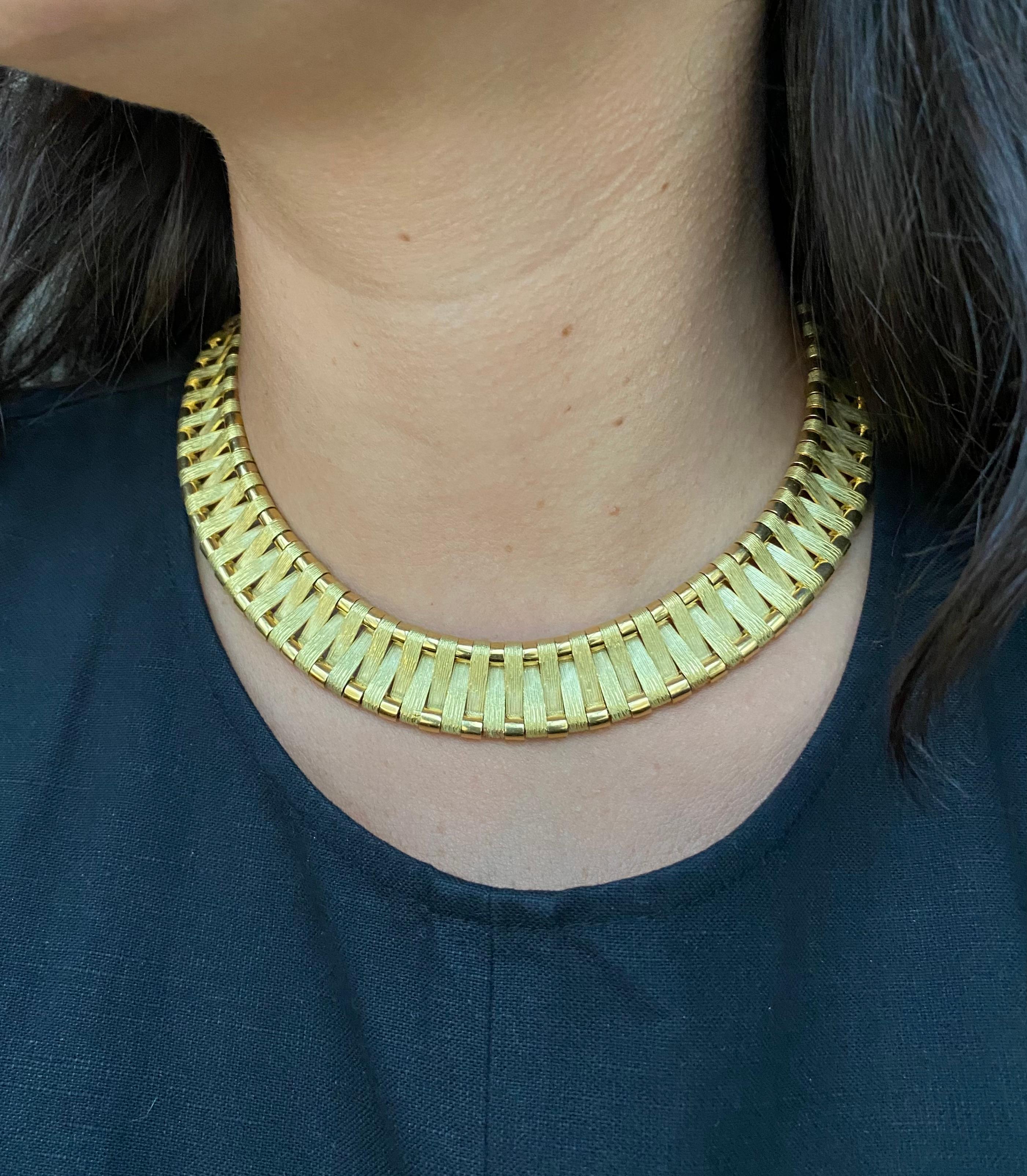 Women's George L'enfant for Hermès 18 Karat Yellow Gold Vintage Collar Necklace For Sale