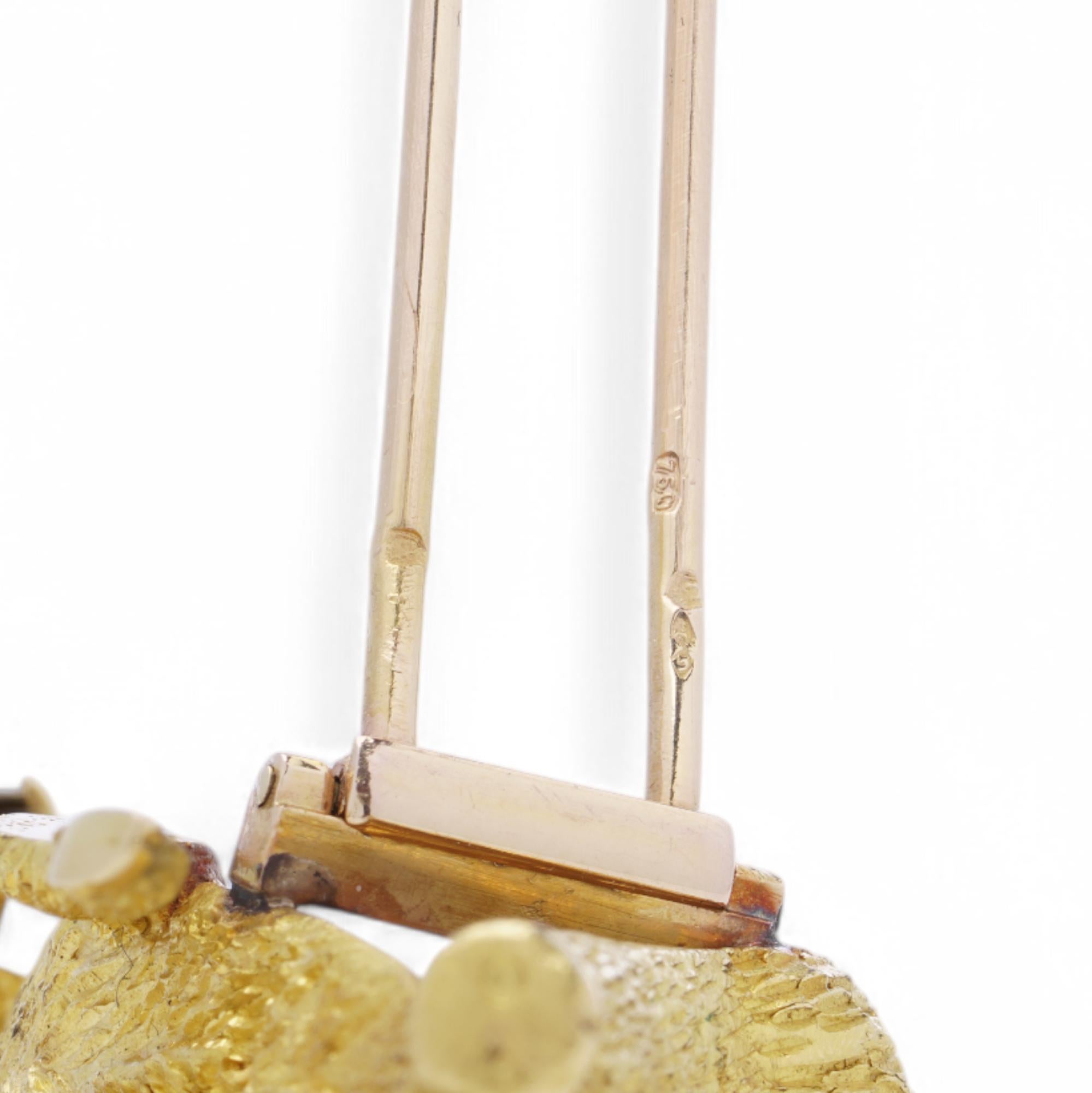 George Lenfant for Hermès 18kt Yellow Gold Running Wild Boar Brooch For Sale 4