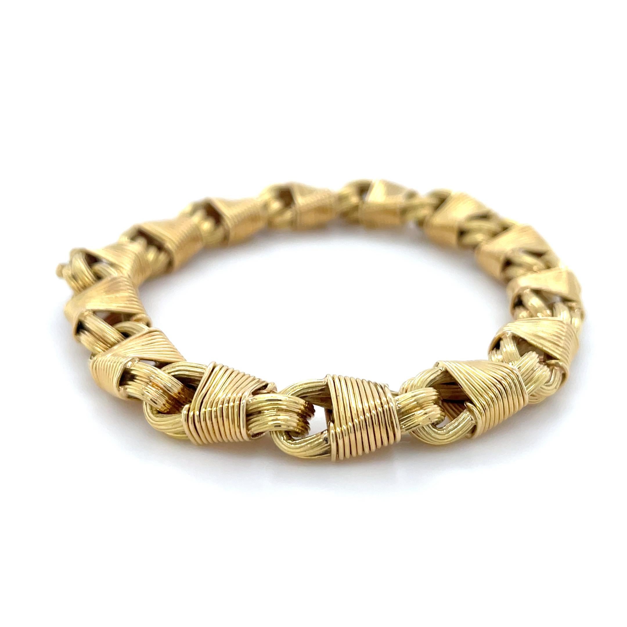 Modern George L'Enfant for Tiffany & Co. France, Mid-Century 18K Yellow Gold Bracelet For Sale
