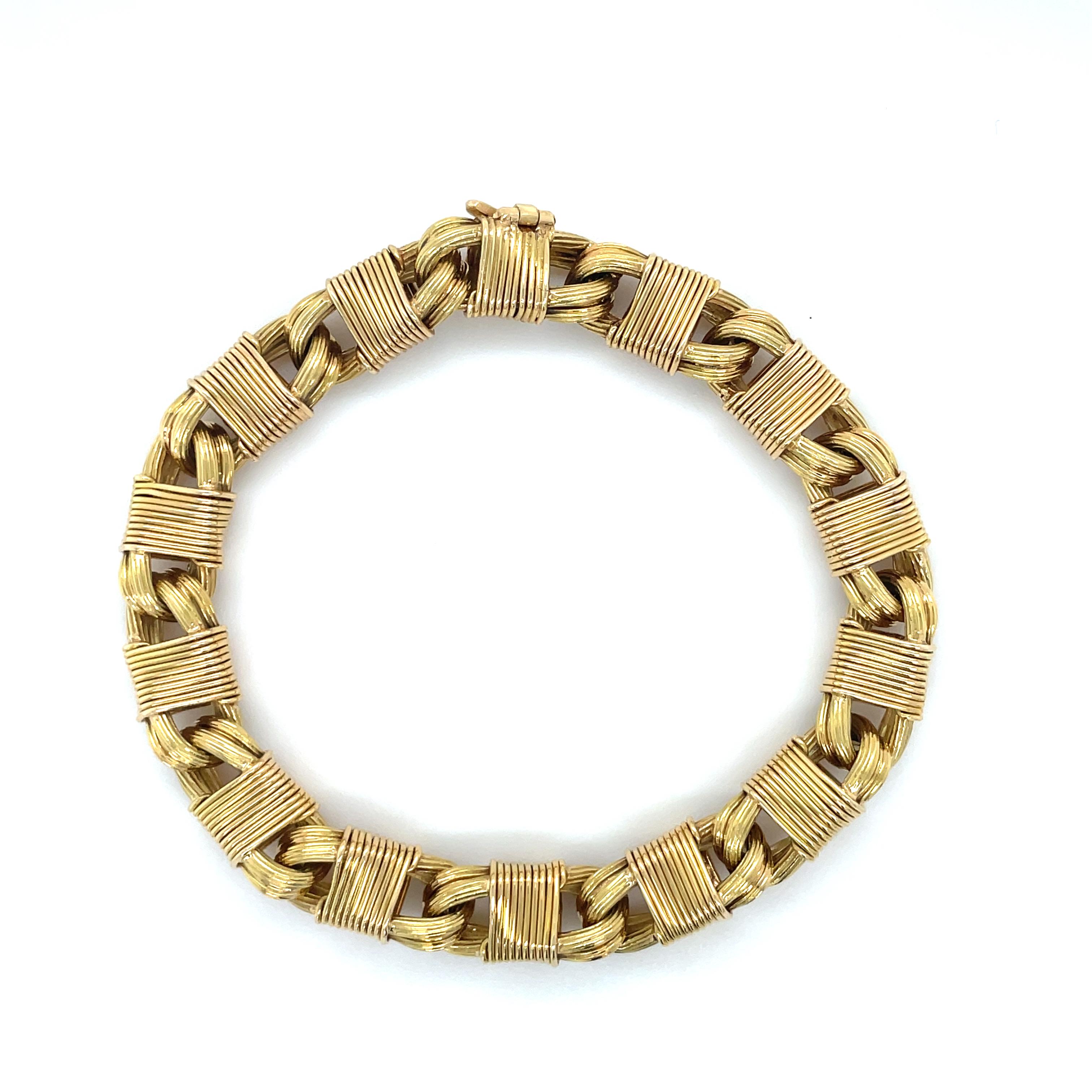 George L'Enfant for Tiffany & Co. France, Mid-Century 18K Yellow Gold Bracelet In Good Condition For Sale In Chicago, IL