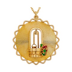 George L'Enfant Paris Tiffany & Co. Vintage Gold Wishing Well Pendant Necklace