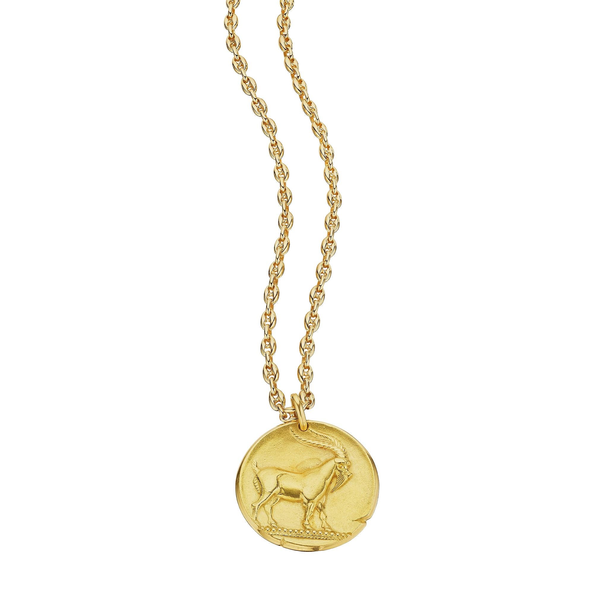 Just arrived and waiting for those born a Capricorn (December 22-January 19th) this large size coveted Van Cleef & Arpels Paris Georges L'Enfant vintage pendant zodiac charm will always feature your sign front and center. The 18 karat yellow gold