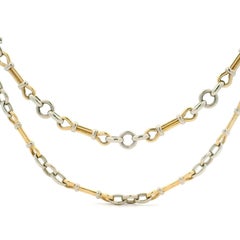 George L’enfant Vintage 18 Karat Yellow and White Gold Chain