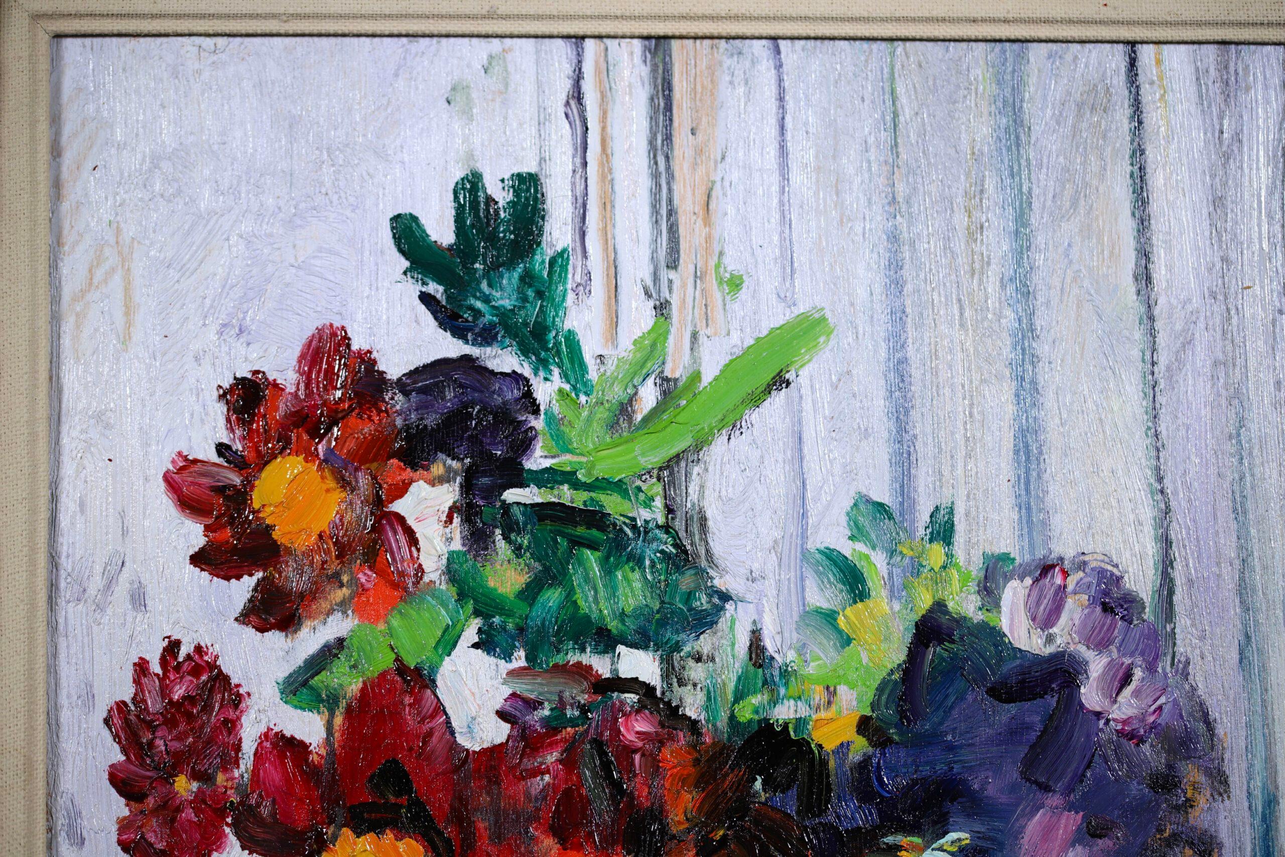 Fleurs et fruits - Nature morte coloriste, peinture à l'huile de George Leslie Hunter en vente 2