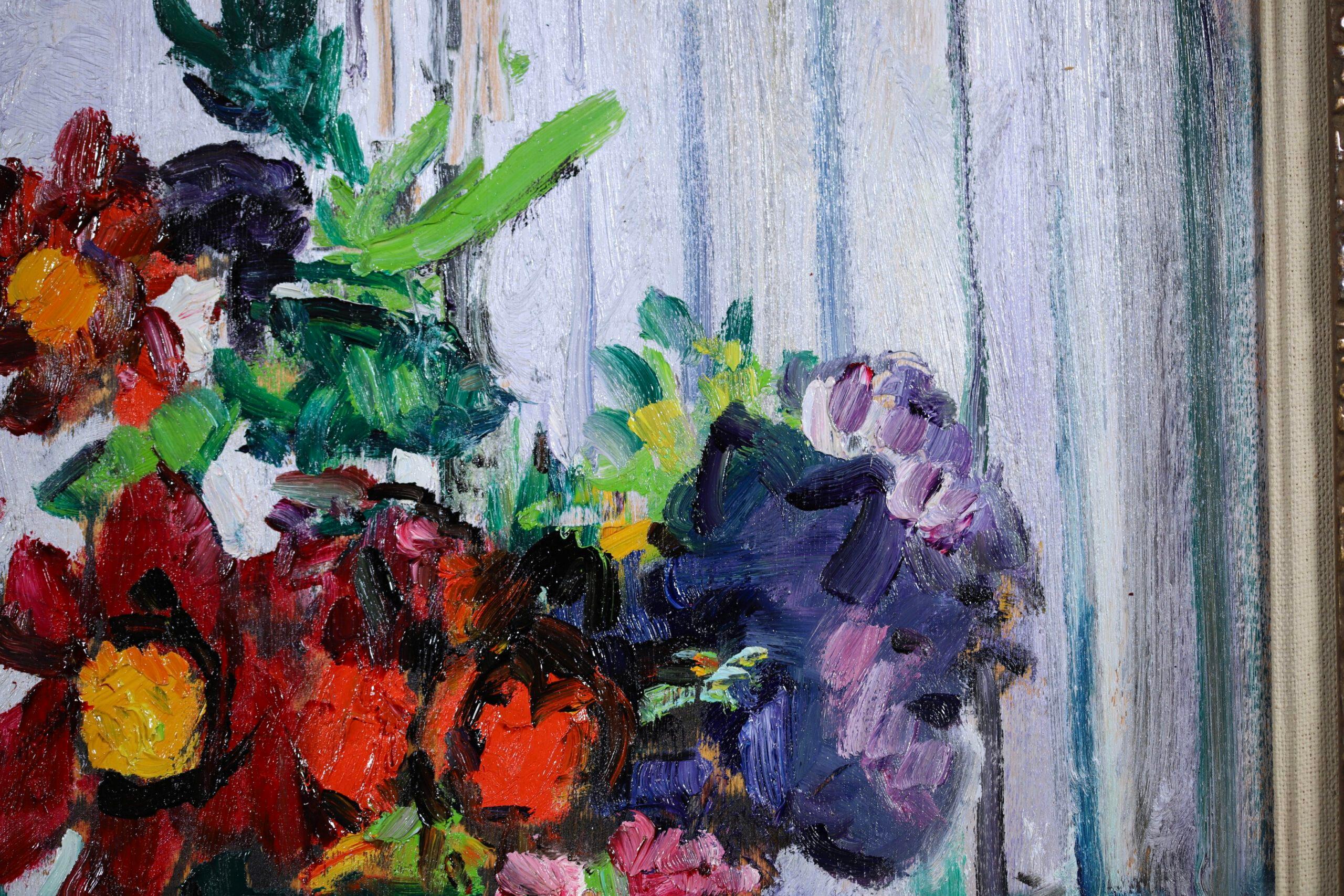 Blumen und Früchte – farbenfrohes Stillleben, Ölgemälde von George Leslie Hunter im Angebot 3